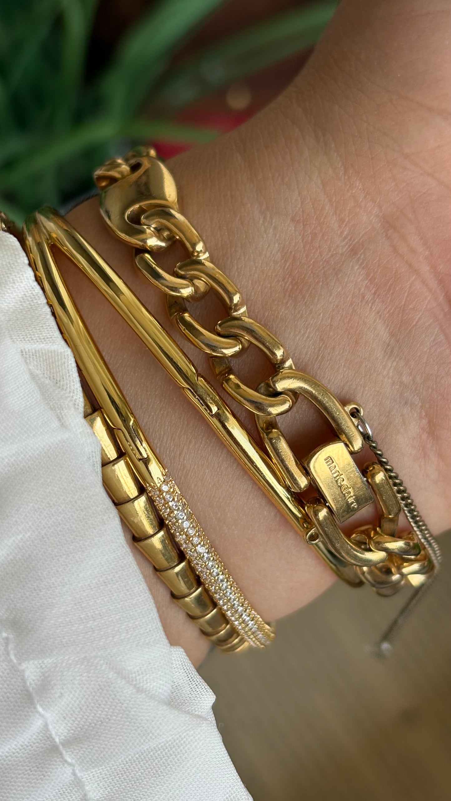 Vintage Marie Claire Paris Watch in Gold Tone Oval Dial