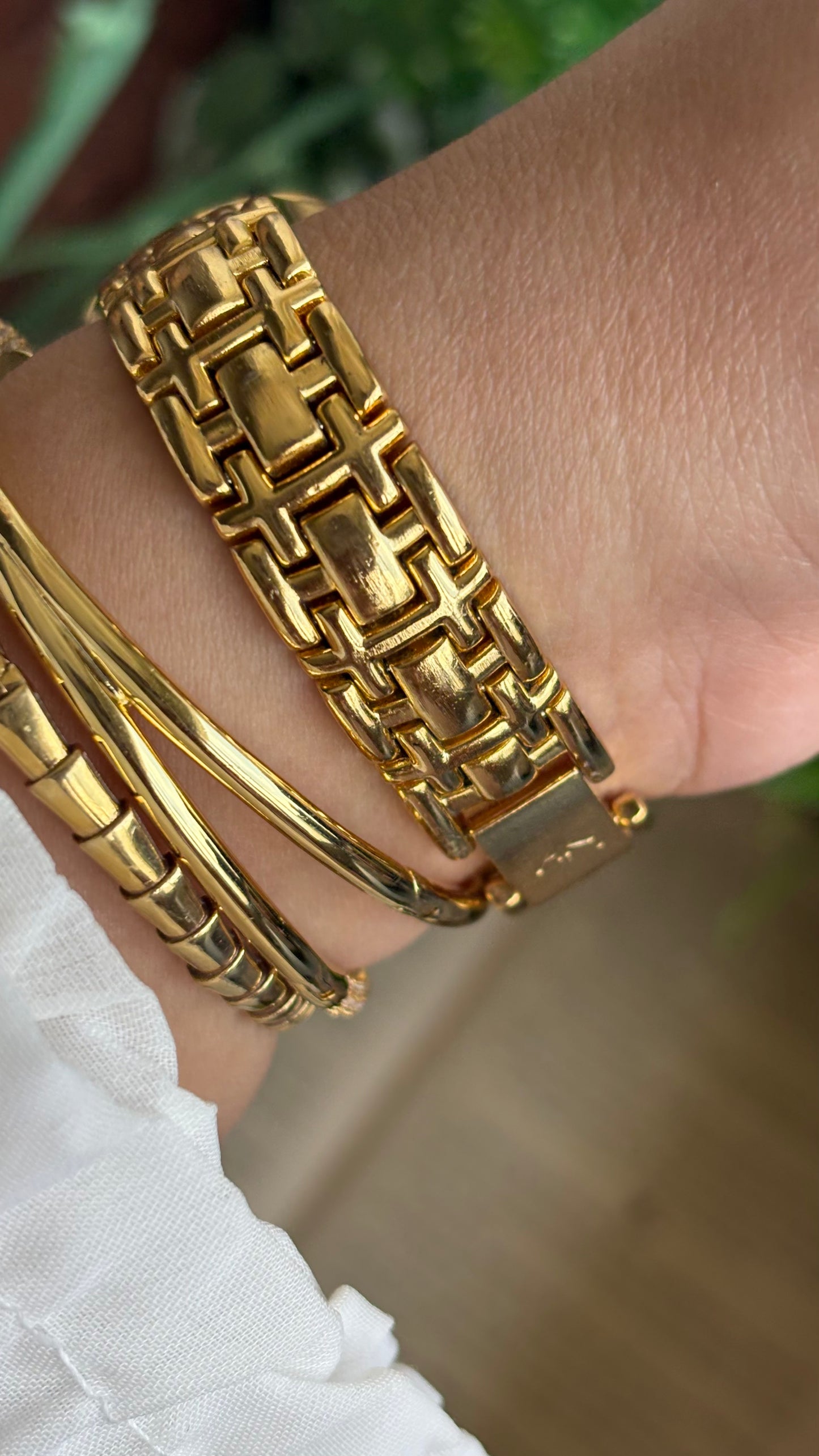 Vintage Anne Klein Bejeweled Watch in Gold Tone