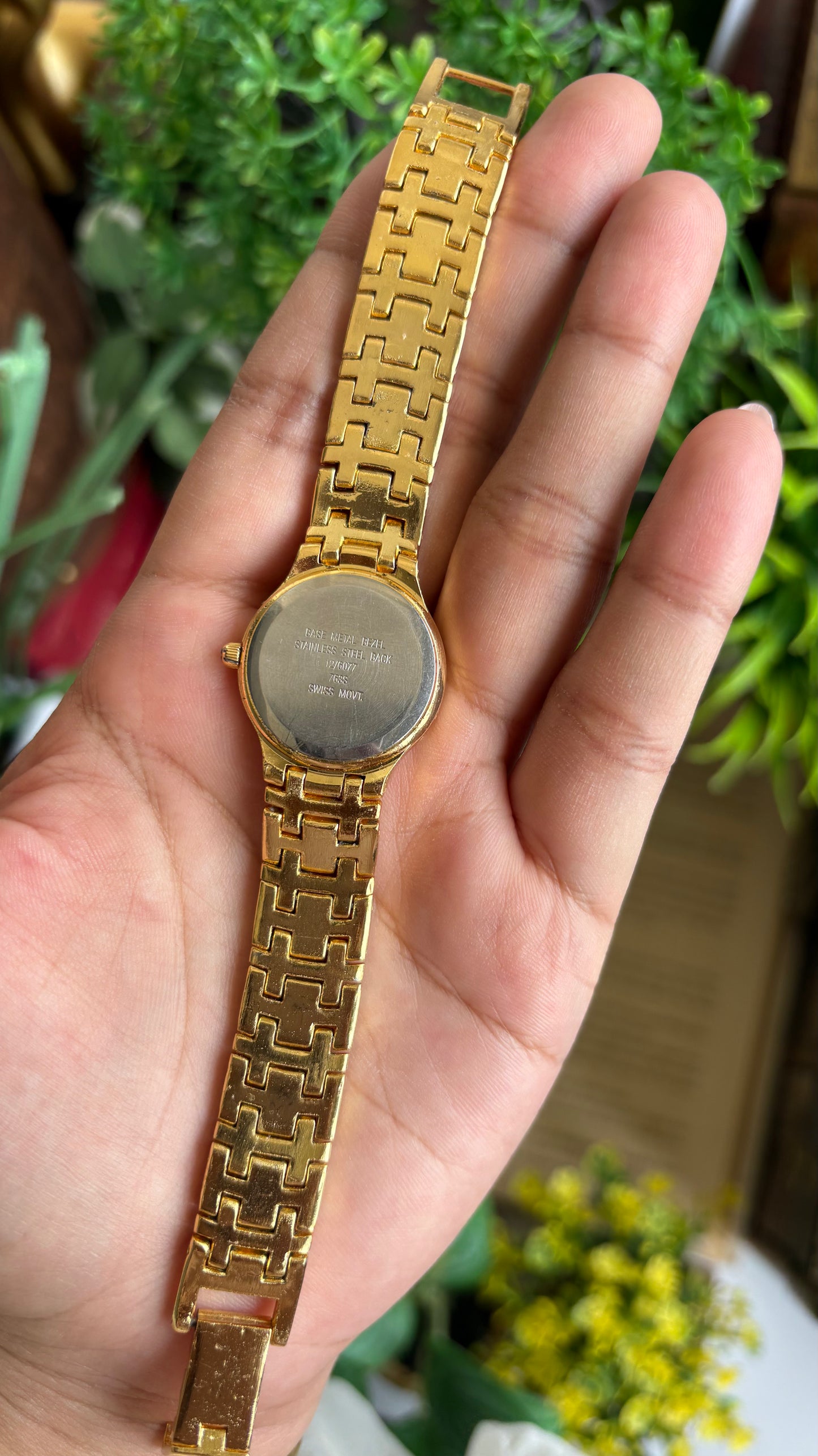 Vintage Anne Klein Bejeweled Watch in Gold Tone