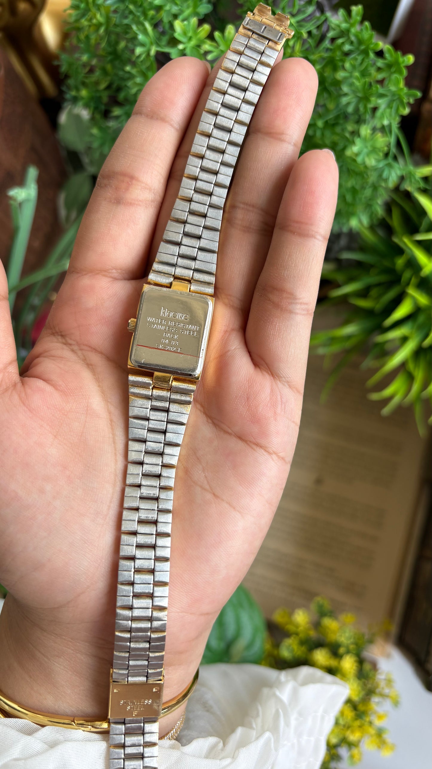 Vintage Klaeuse Watch in Gold Tone with Natural Diamonds