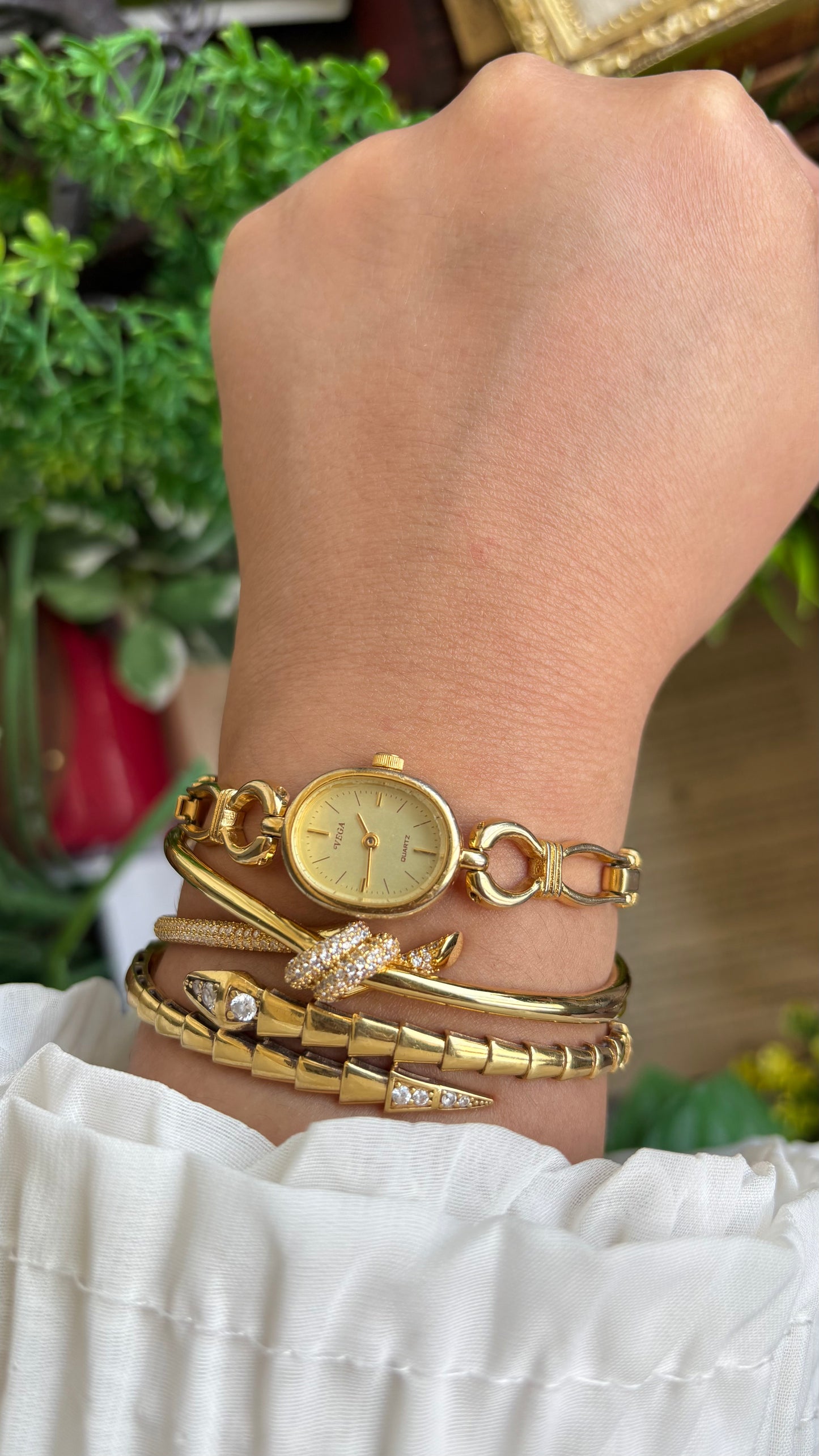 Vintage Vega Citizen Watch in Gold Tone Oval Face