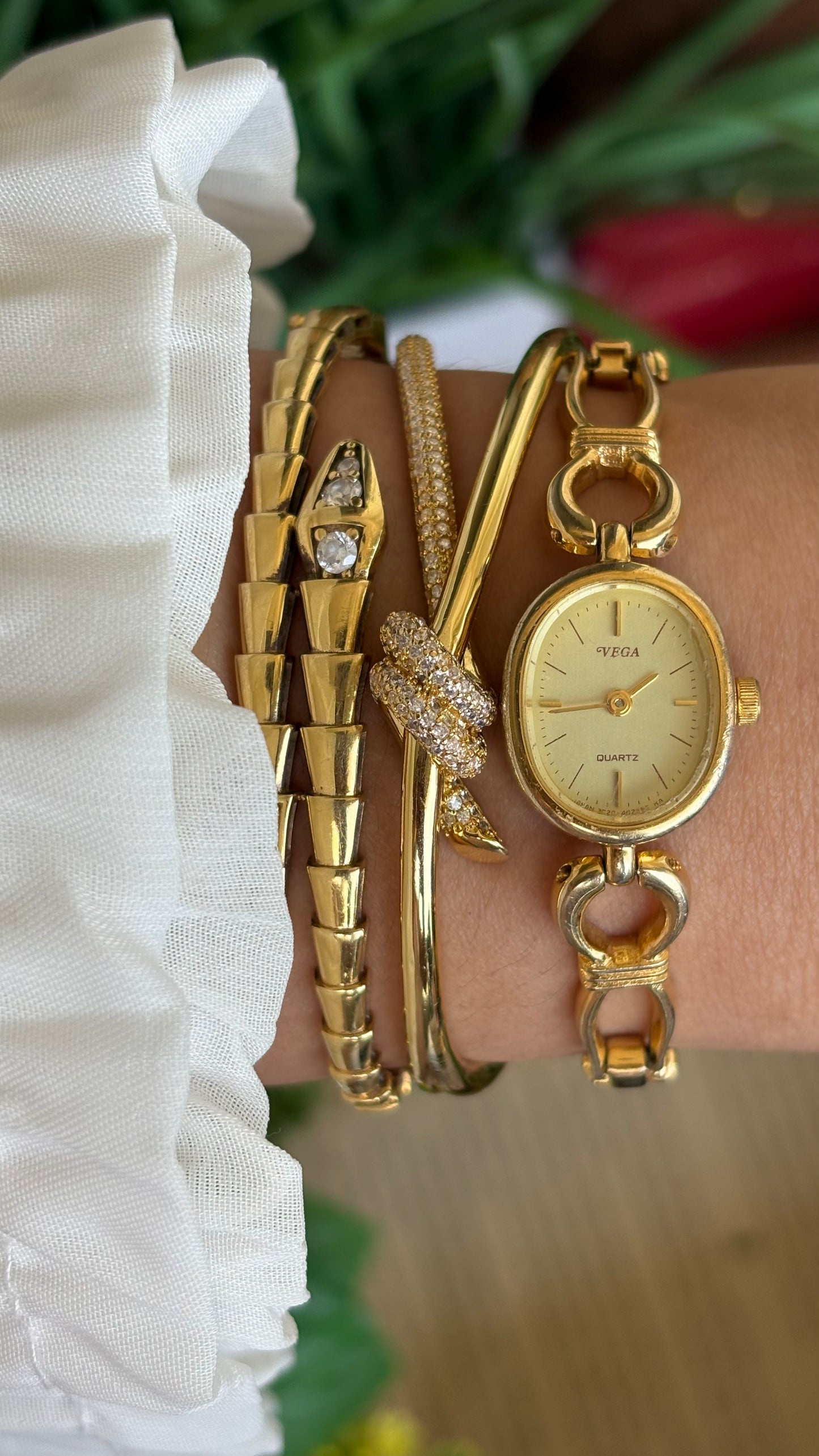 Vintage Vega Citizen Watch in Gold Tone Oval Face