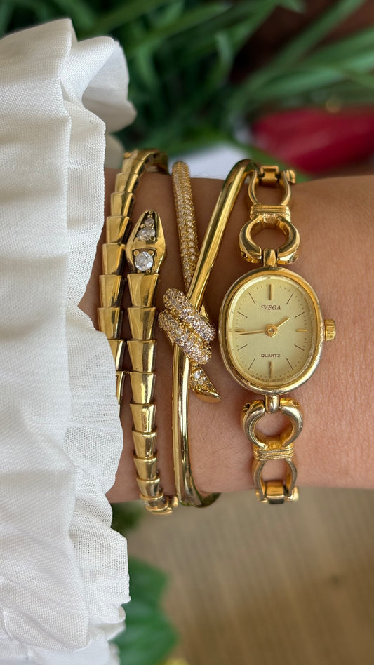 Vintage Vega Citizen Watch in Gold Tone Oval Face