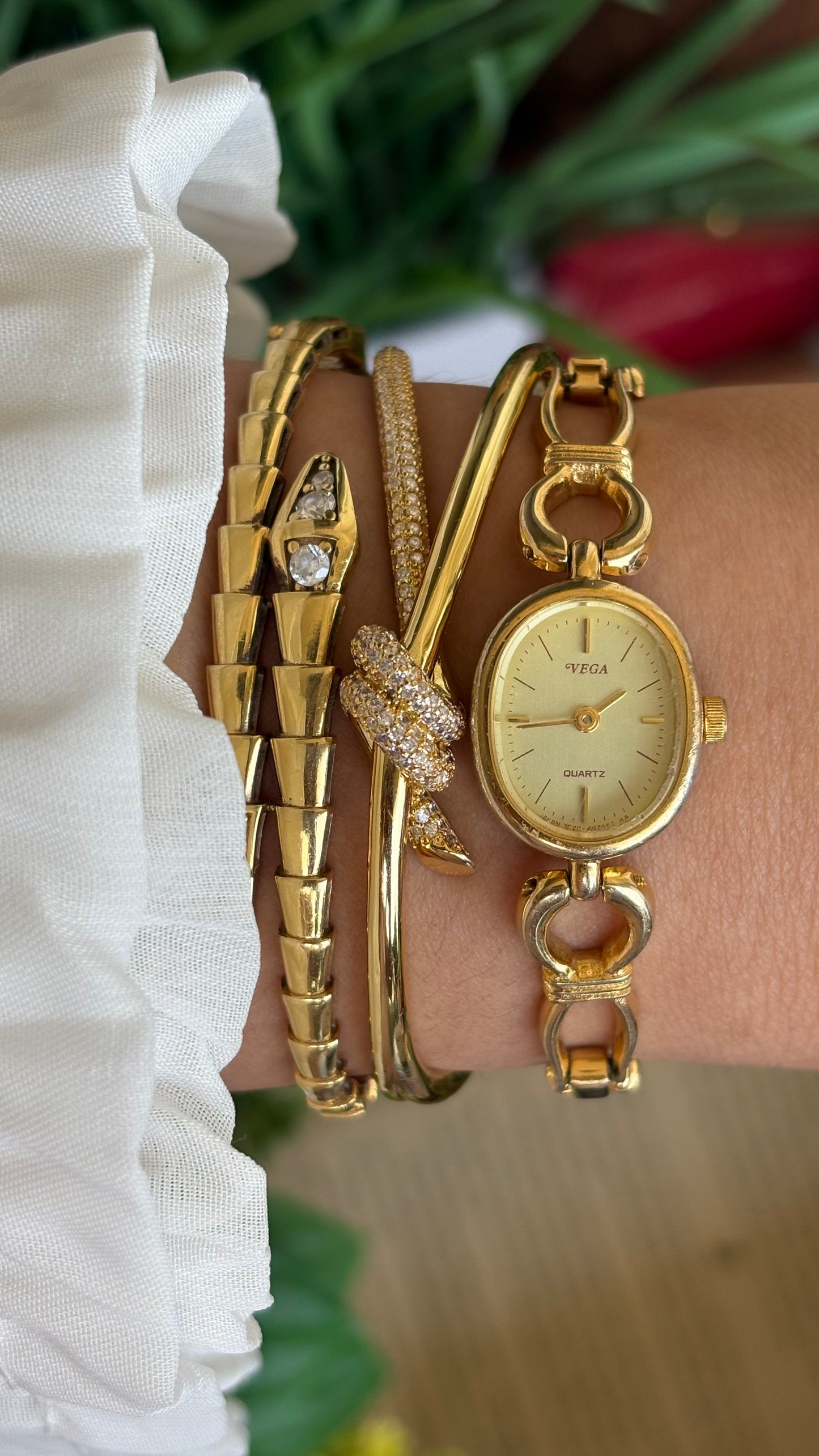 Vintage Vega Citizen Watch in Gold Tone Oval Face