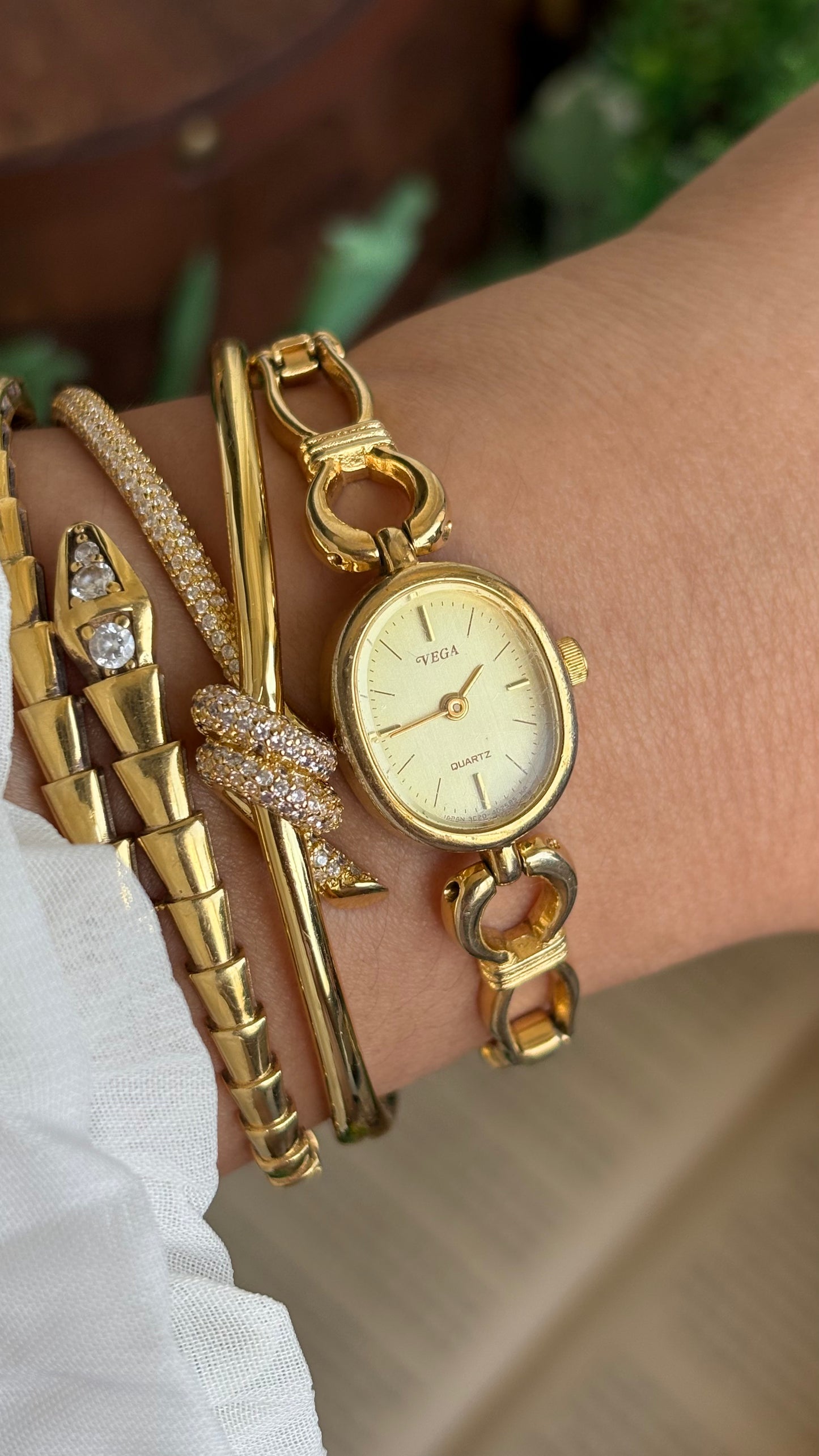 Vintage Vega Citizen Watch in Gold Tone Oval Face