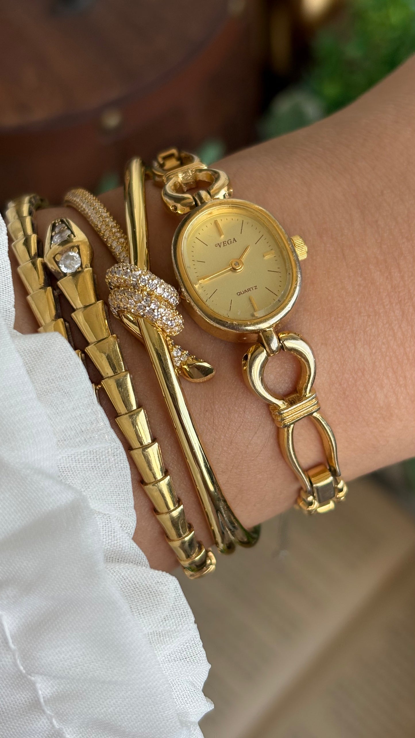 Vintage Vega Citizen Watch in Gold Tone Oval Face