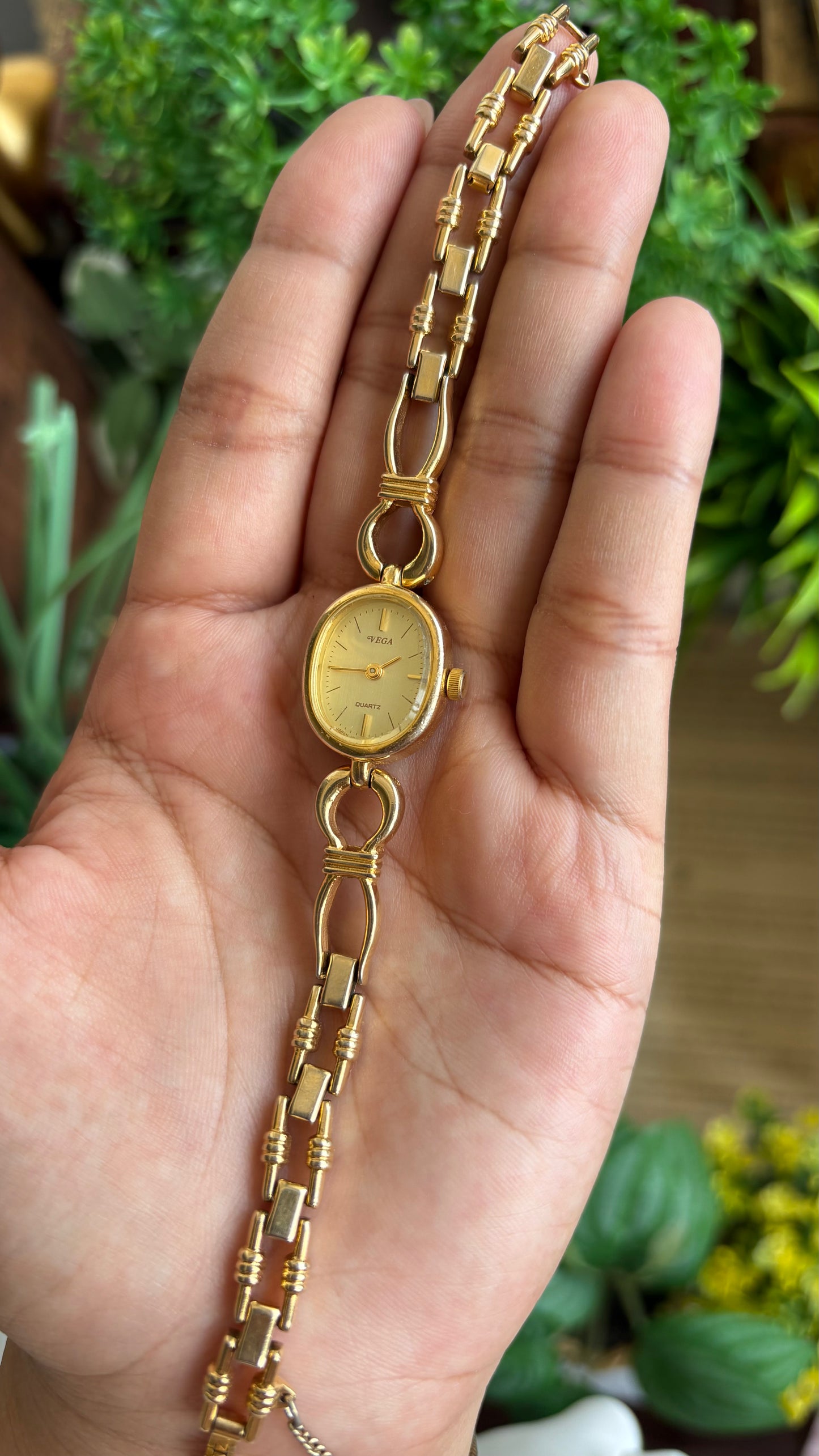 Vintage Vega Citizen Watch in Gold Tone Oval Face
