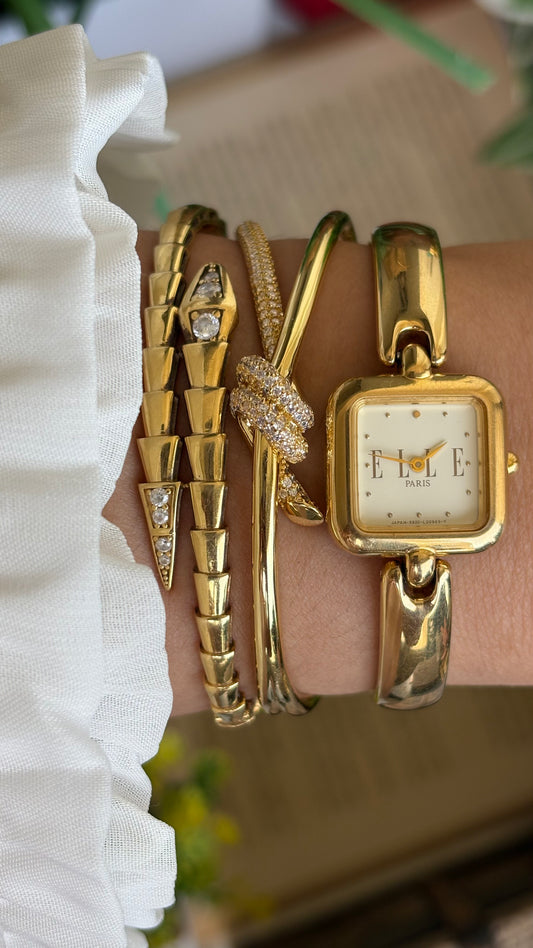 Vintage Elle Paris Watch in Gold Tone
