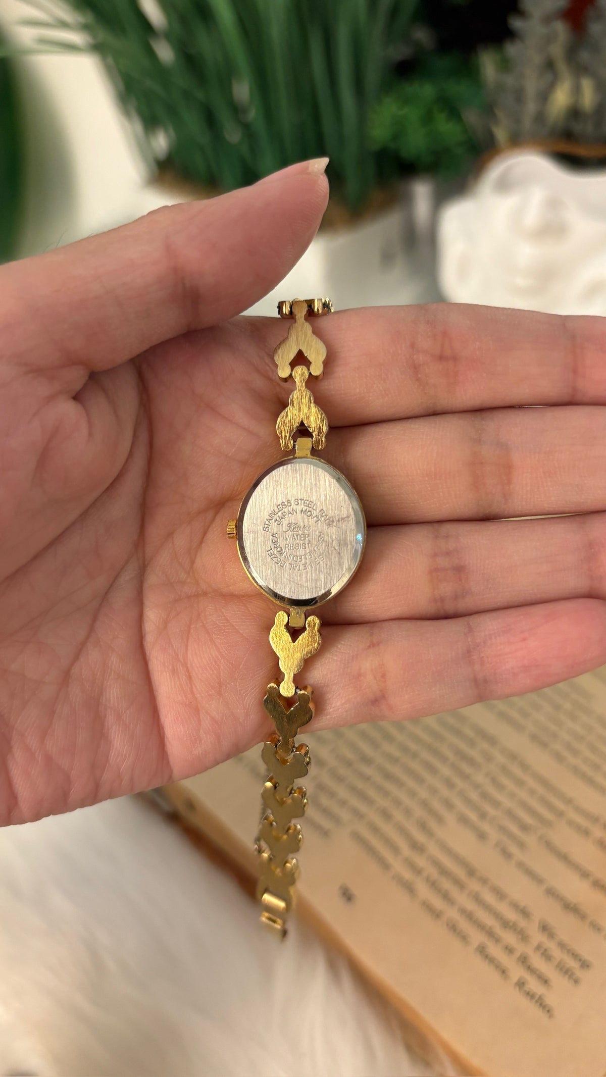 Vintage Katrine Wishbone Link Watch in Gold Tone Quartz