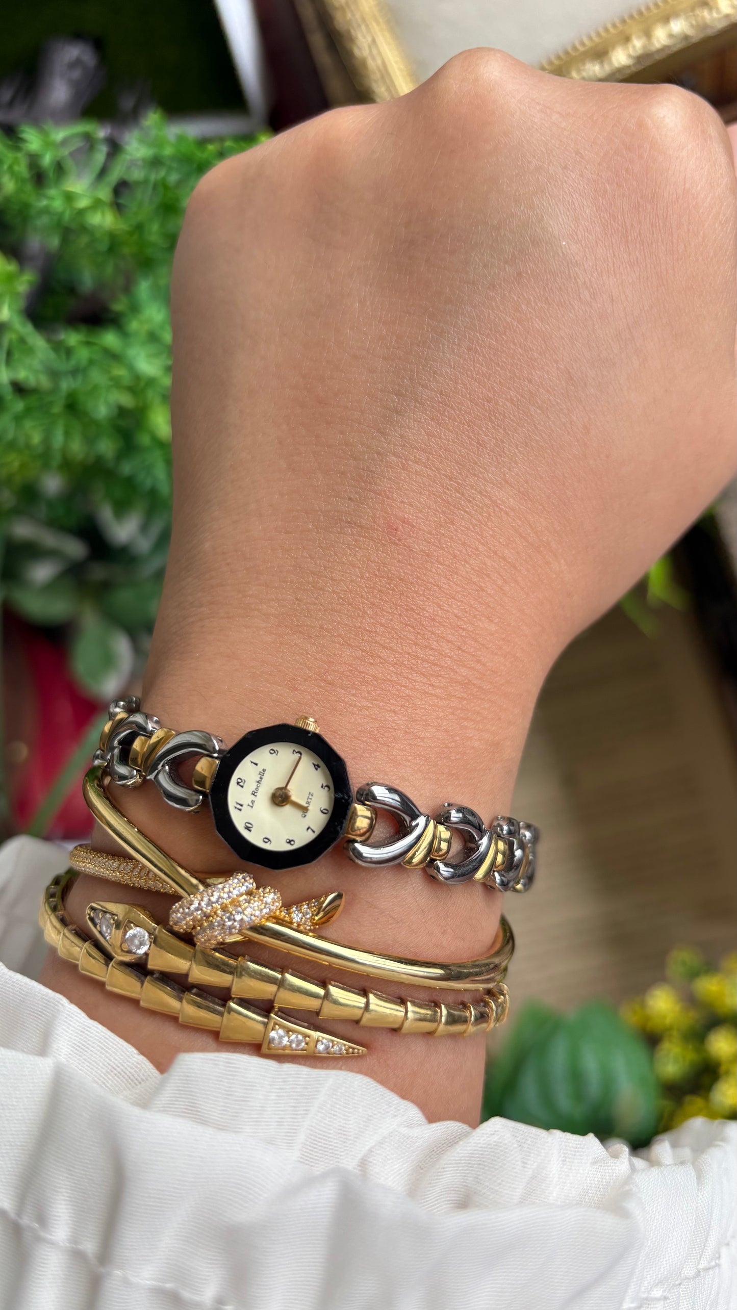 Vintage La Rochelle Super Dainty Bracelet Watch in Two-Tone