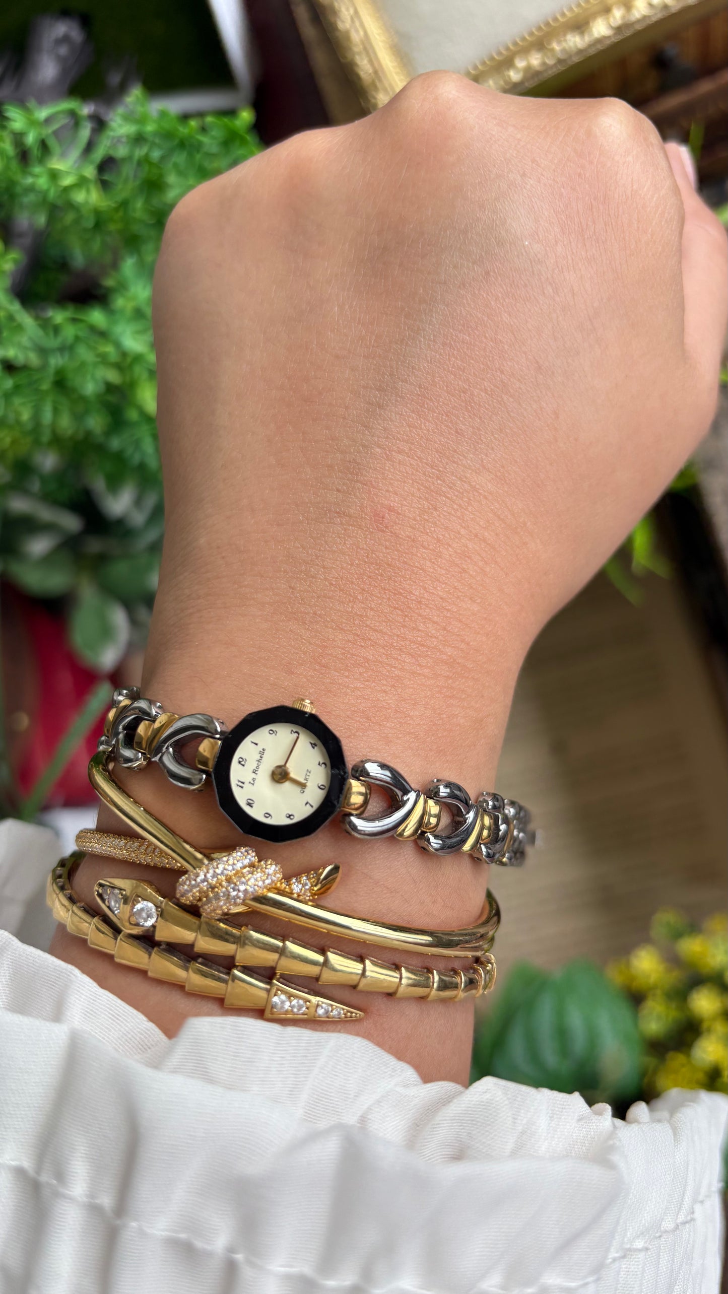 Vintage La Rochelle Super Dainty Bracelet Watch in Two-Tone
