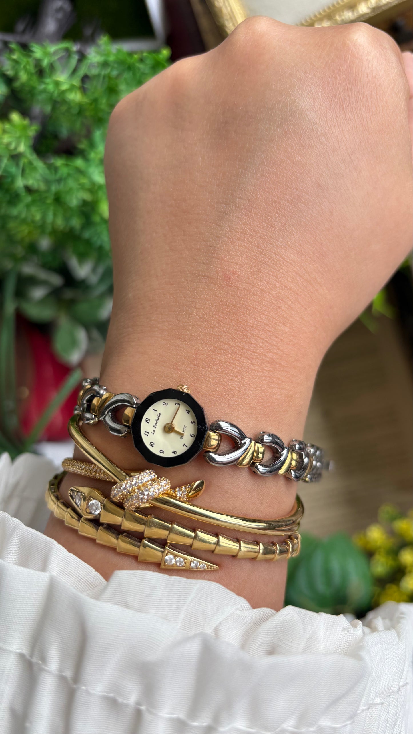 Vintage La Rochelle Super Dainty Bracelet Watch in Two-Tone