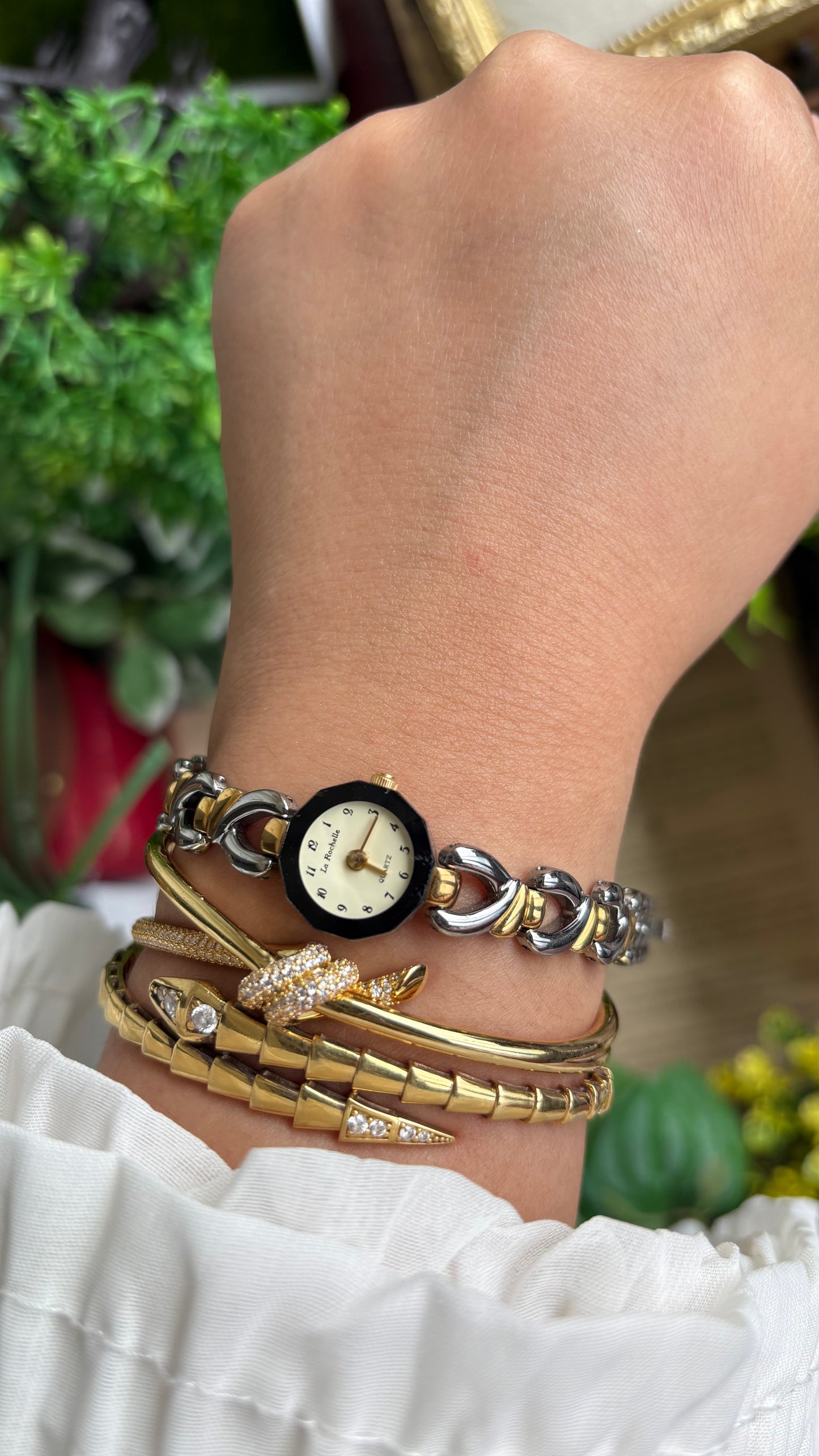 Vintage La Rochelle Super Dainty Bracelet Watch in Two-Tone