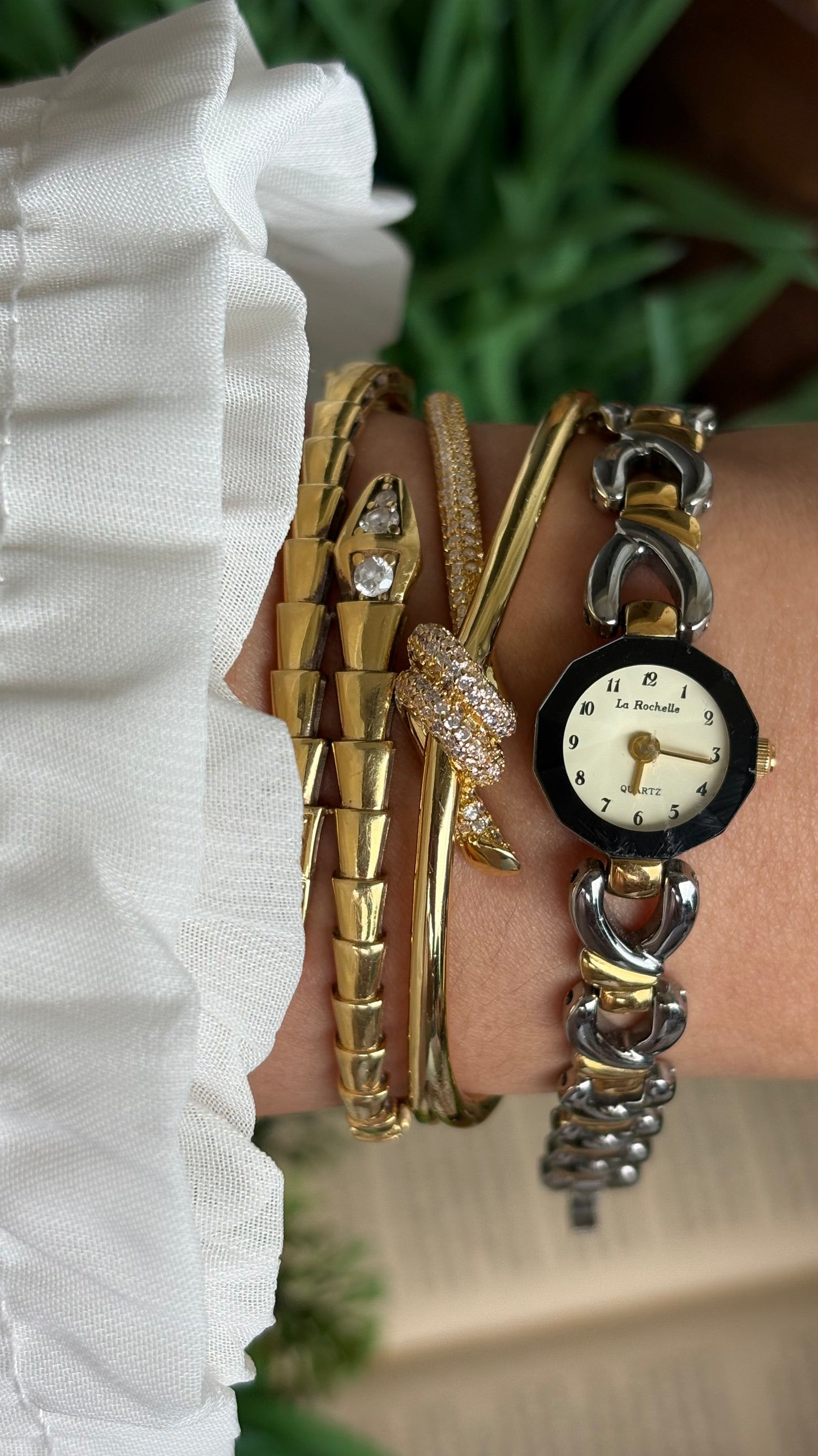 Vintage La Rochelle Super Dainty Bracelet Watch in Two-Tone