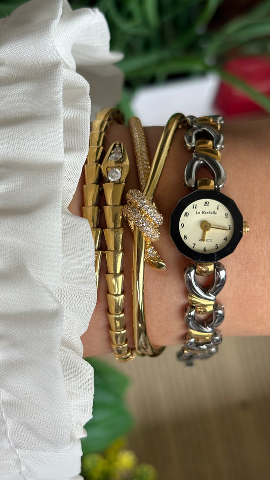 Vintage La Rochelle Super Dainty Bracelet Watch in Two-Tone