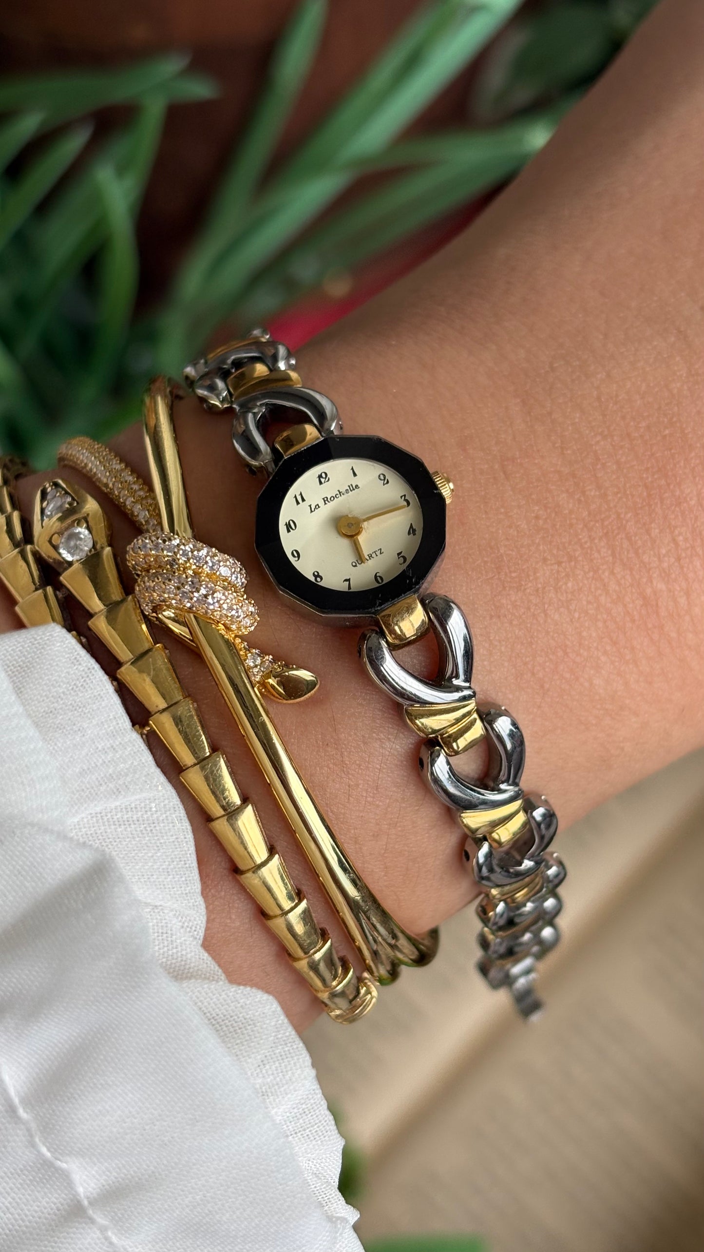 Vintage La Rochelle Super Dainty Bracelet Watch in Two-Tone