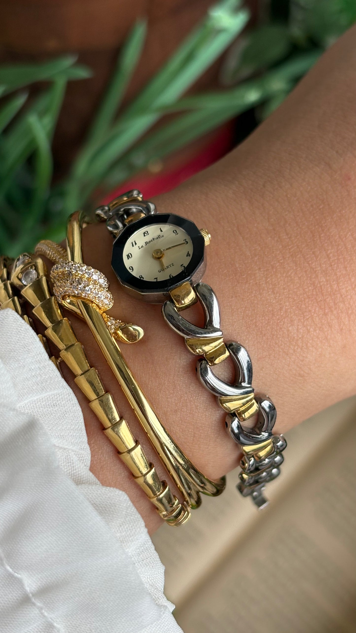 Vintage La Rochelle Super Dainty Bracelet Watch in Two-Tone