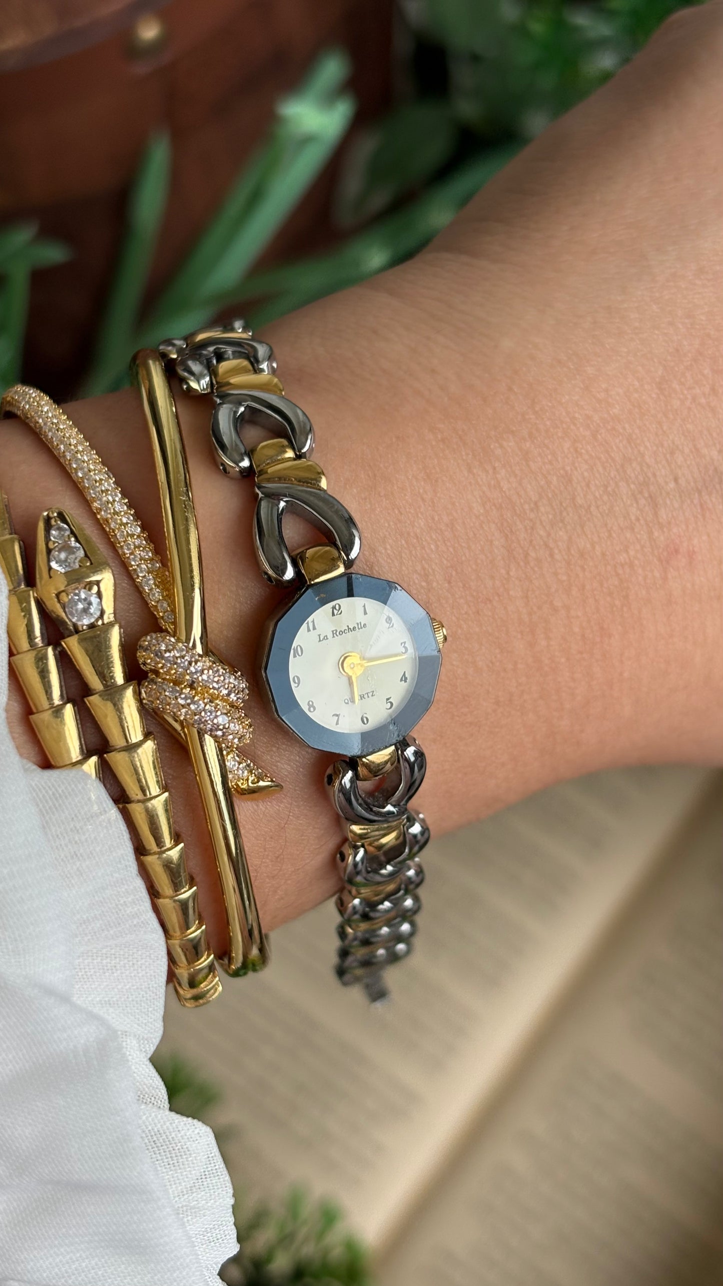 Vintage La Rochelle Super Dainty Bracelet Watch in Two-Tone