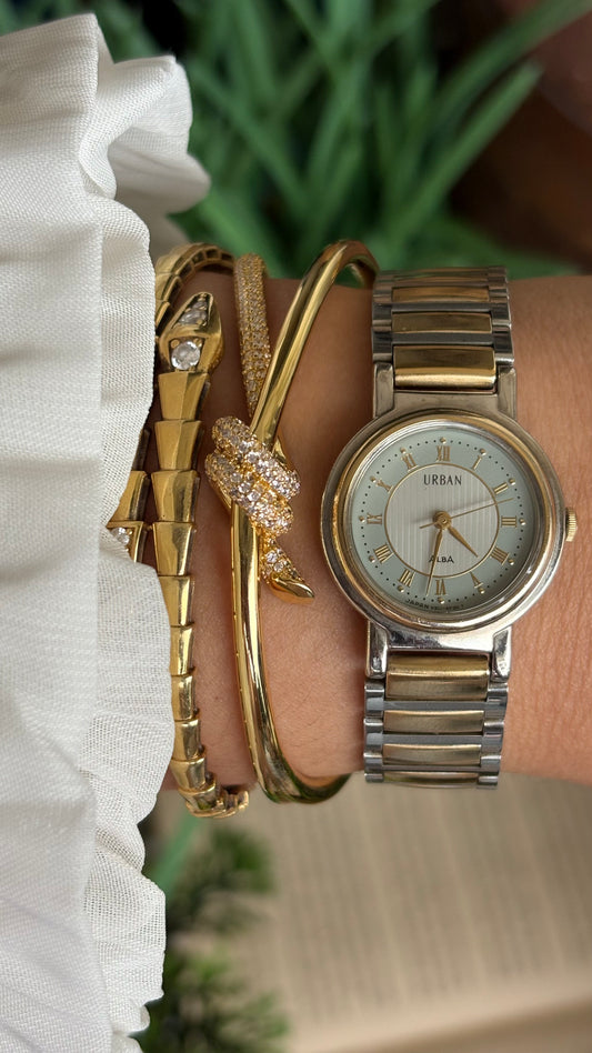 Vintage Urban Alba Seiko Watch in Two-Tone Beautiful Light Blue Dial