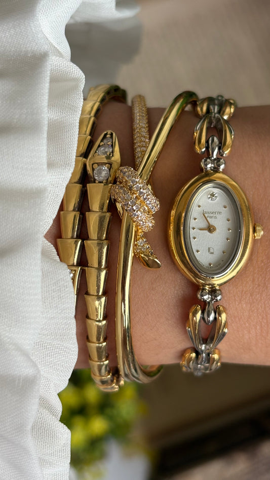 Vintage Lasserre Paris Watch in Two-Tone