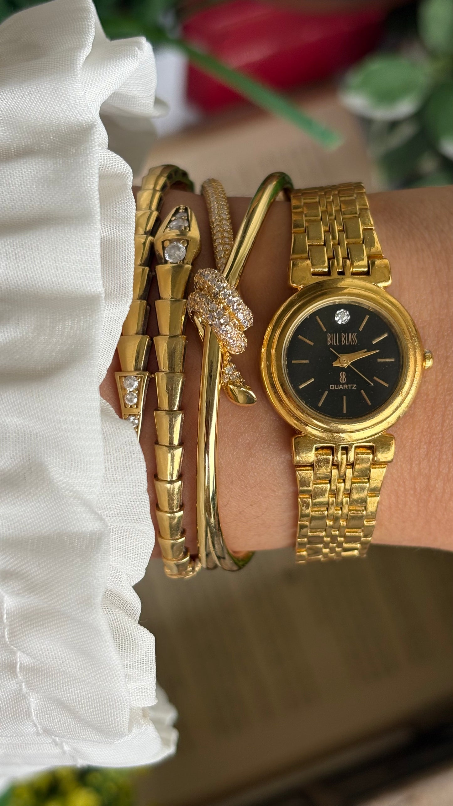 Vintage Bill Blass Watch in Gold Tone