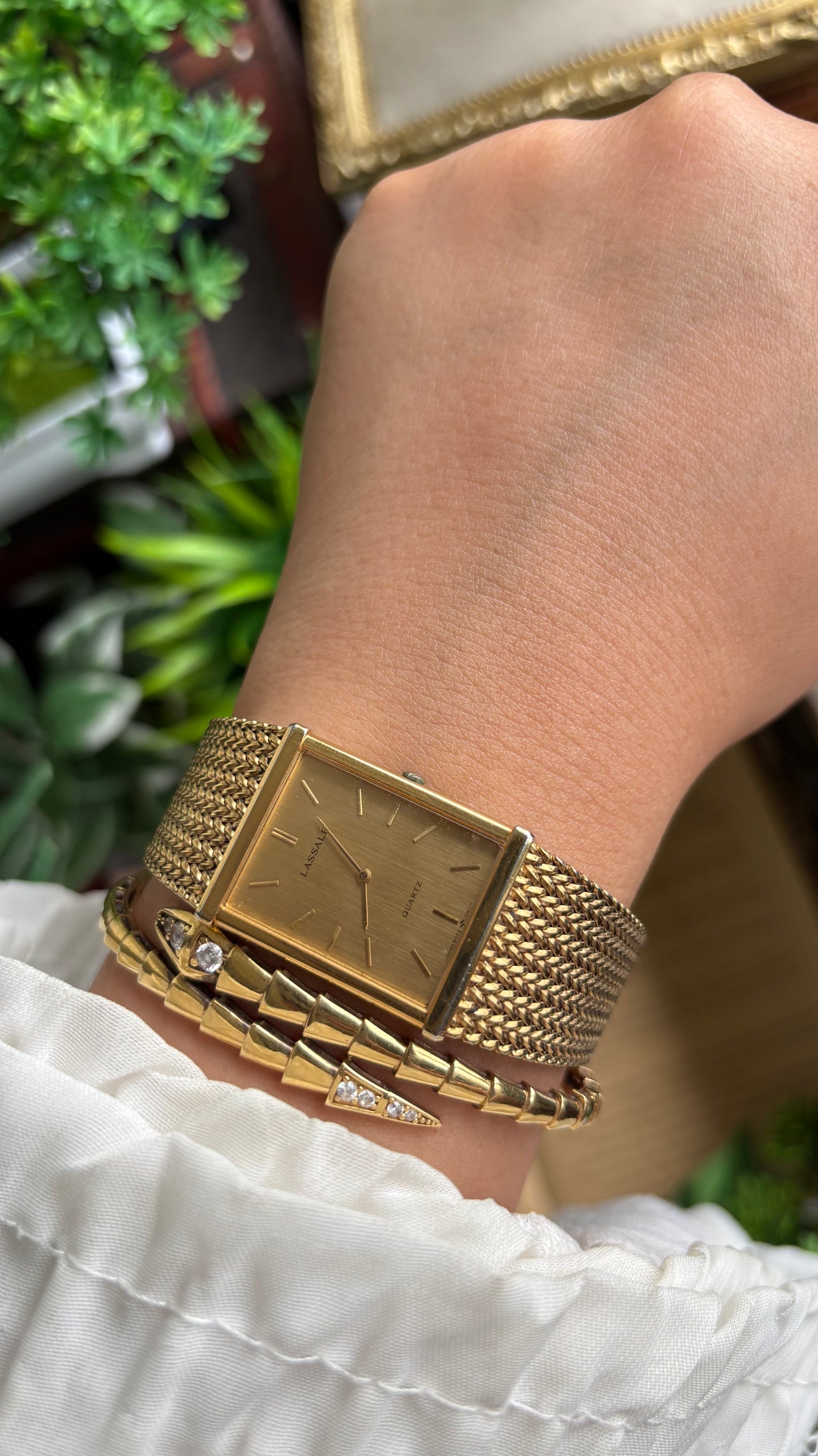 Extremely Rare Vintage Seiko Lassale Dress Watch in Gold Tone