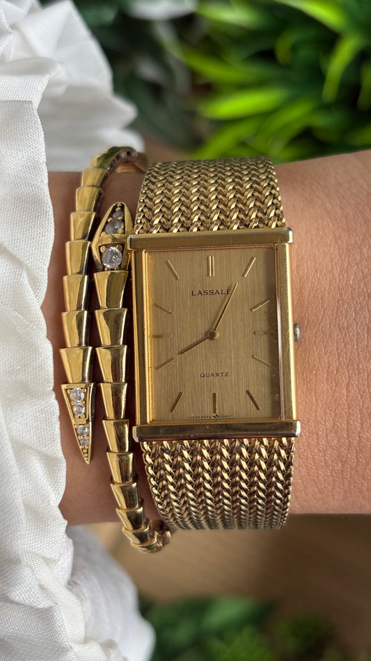 Extremely Rare Vintage Seiko Lassale Dress Watch in Gold Tone