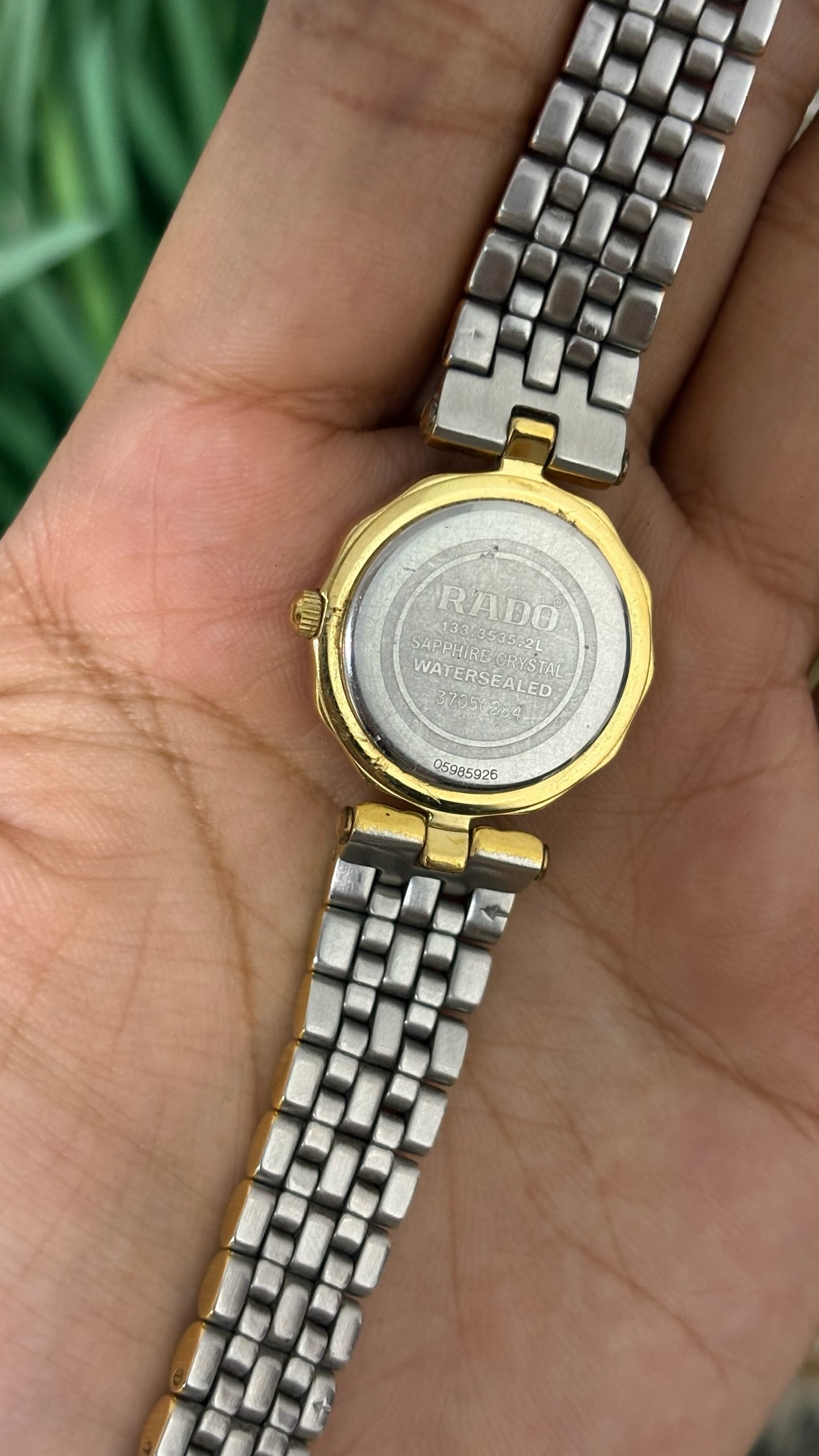 Rare Vintage Rado Florence Honeycomb Dial Flower Case Dress Watch in Gold Tone Quartz