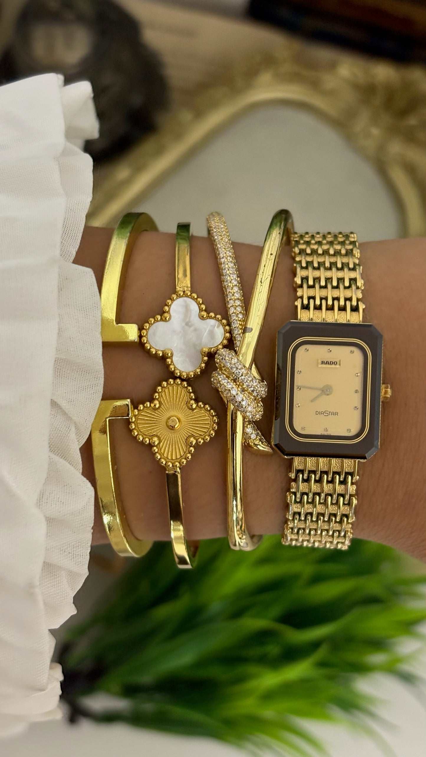 Rare Vintage Rado Diastar Mini Tank Dress Watch in Gold Tone Quartz