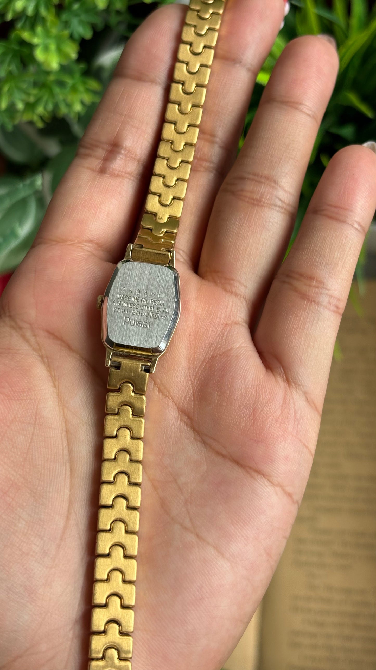 Vintage Pulsar by Seiko Slim Watch in Gold Tone