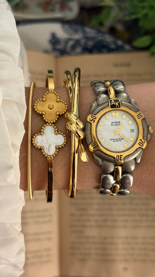 Vintage Anne Klein II Sports Style Watch with Date Window in Two-Tone Quartz