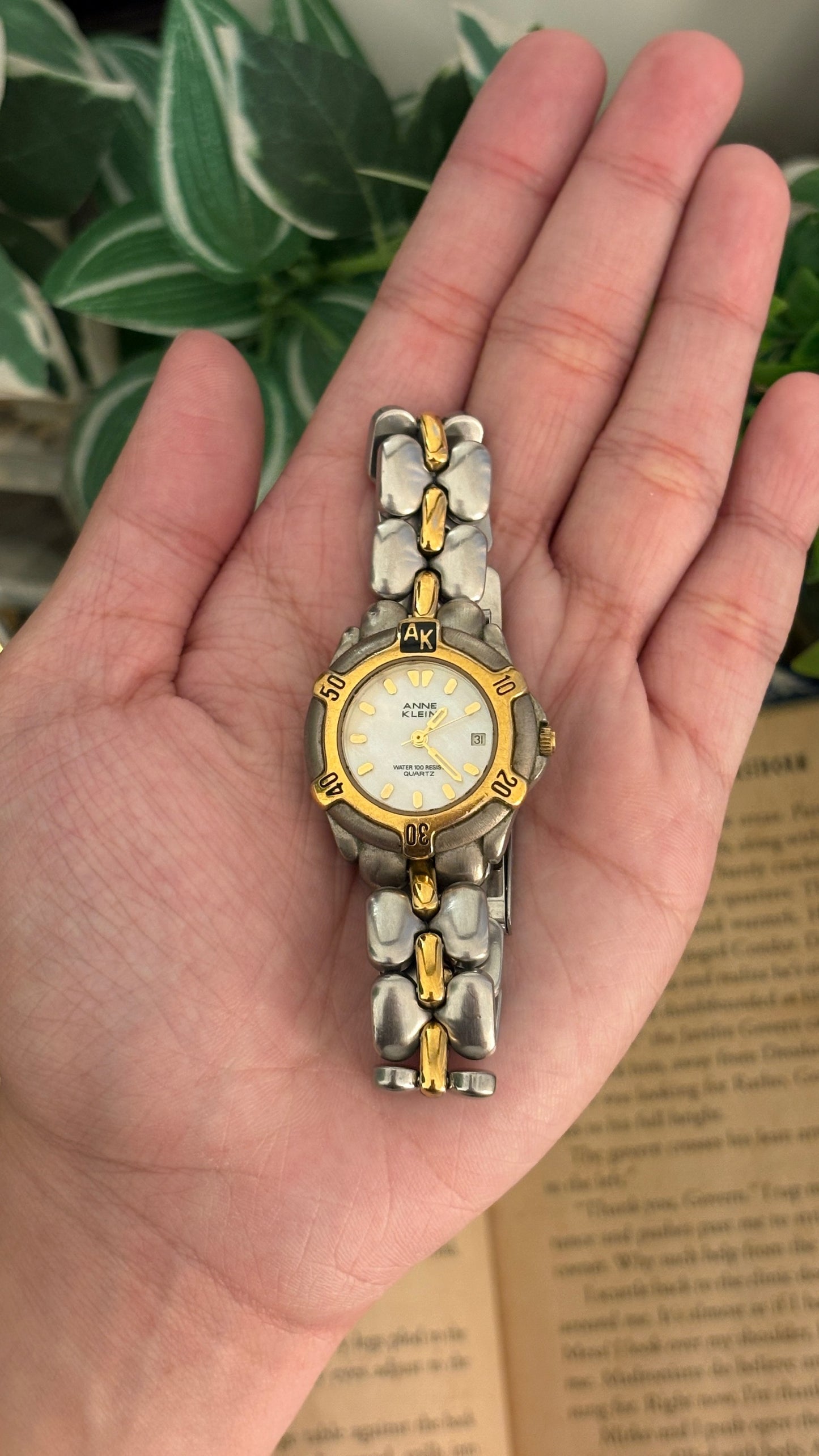 Vintage Anne Klein II Sports Style Watch with Date Window in Two-Tone Quartz