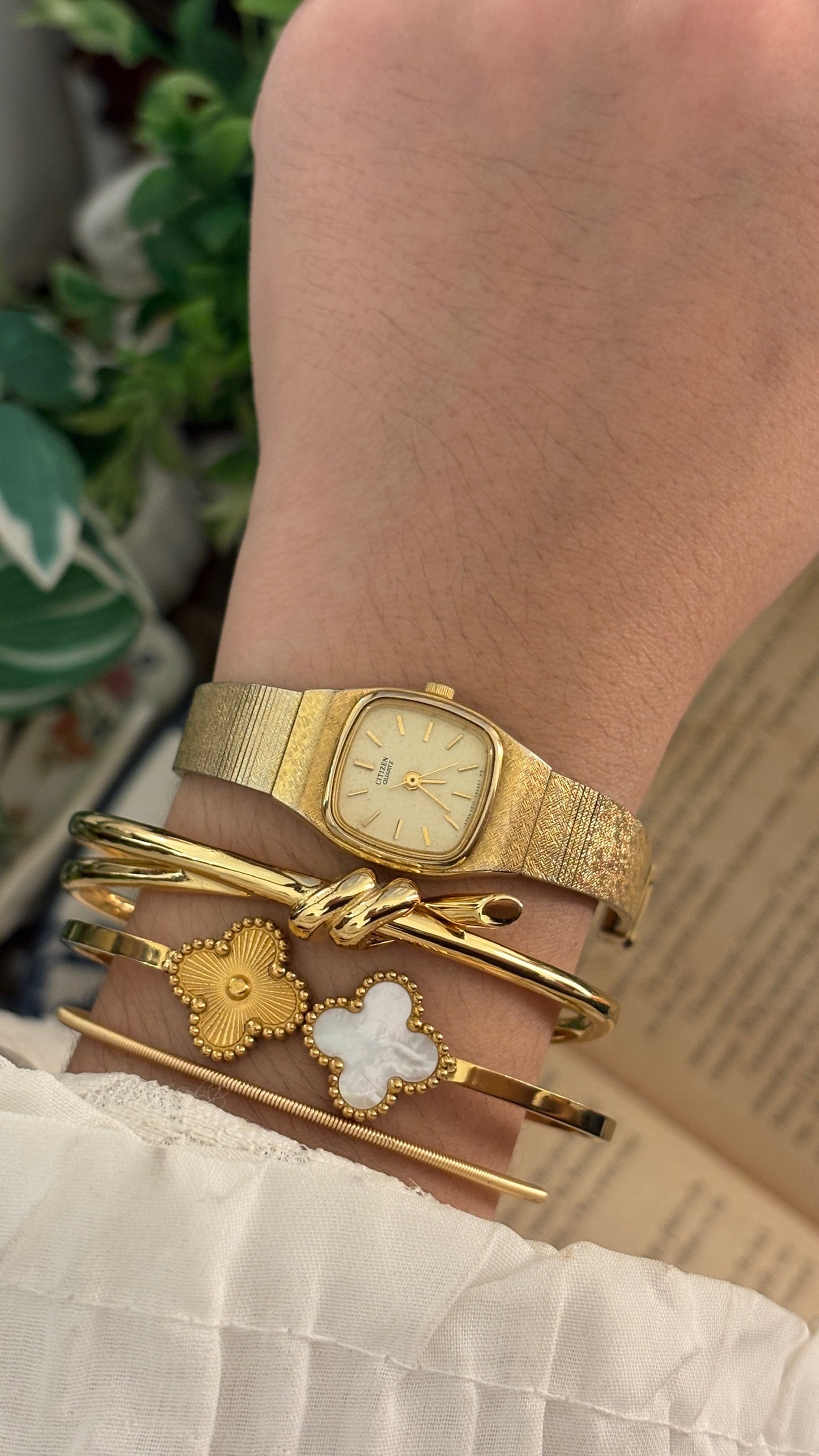 Vintage Citizen Mini Tank Dress Watch in Gold Tone Quartz