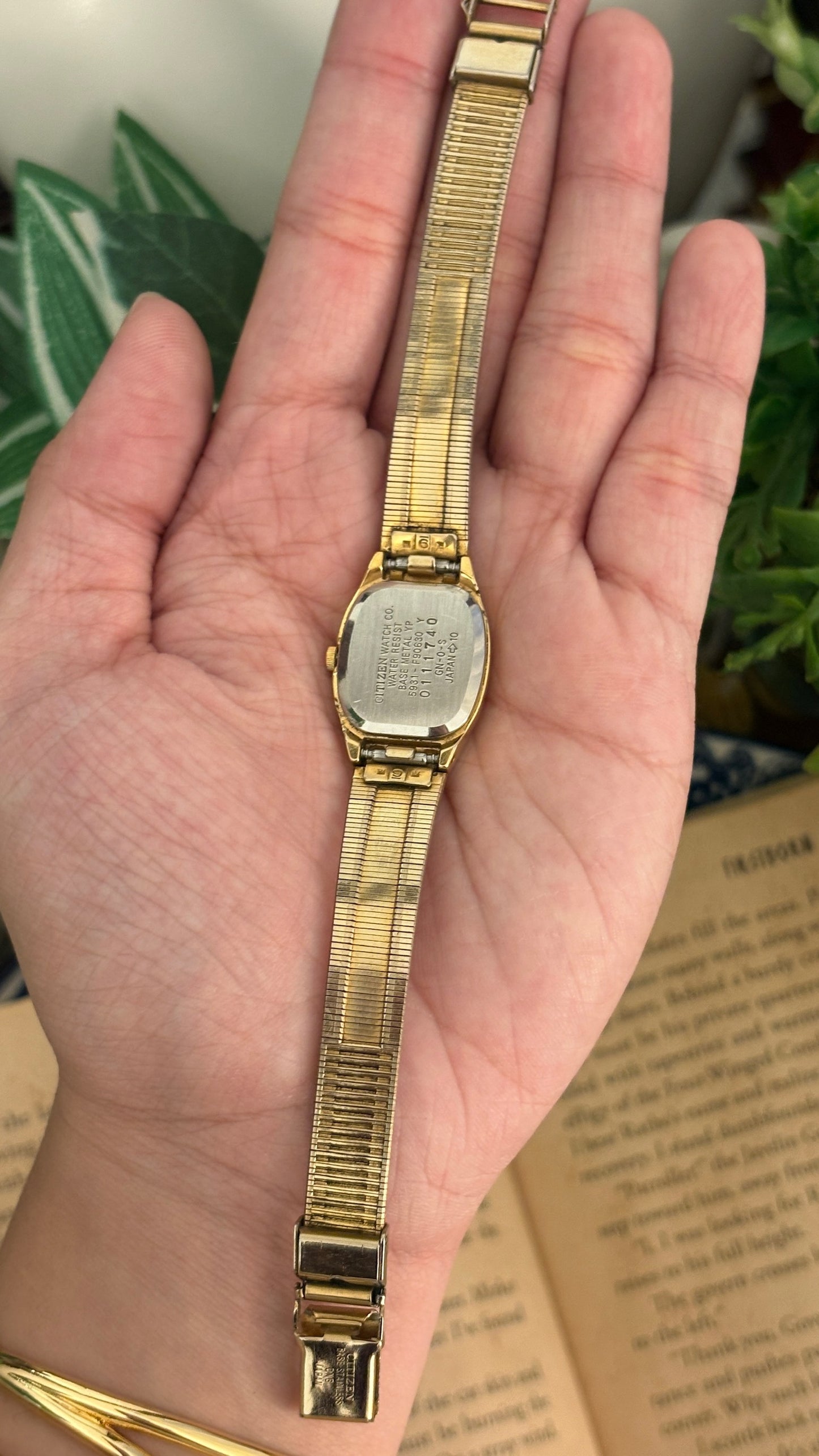 Vintage Citizen Mini Tank Dress Watch in Gold Tone Quartz