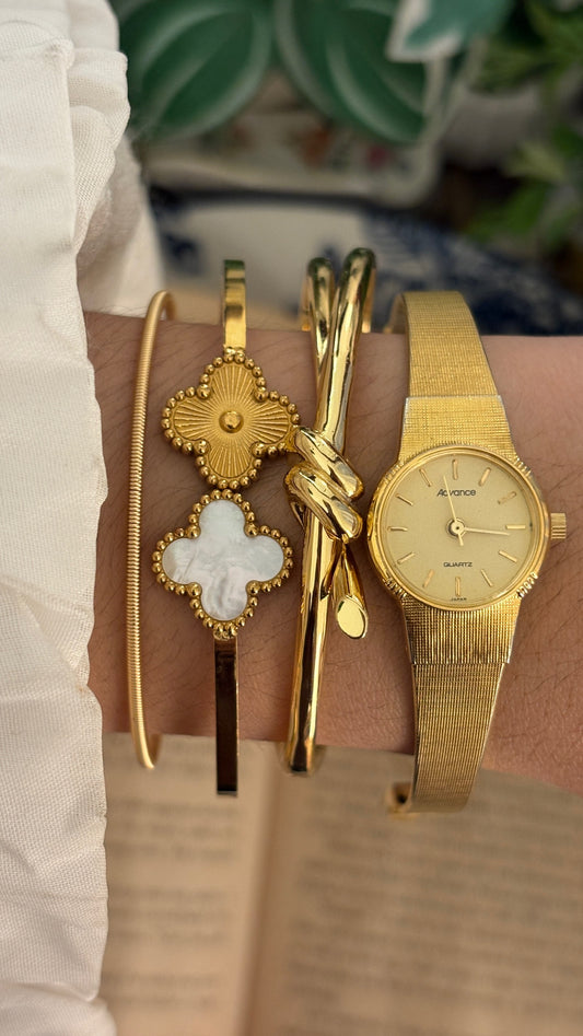Dainty Vintage Advance Dress Watch in Gold Tone Quartz