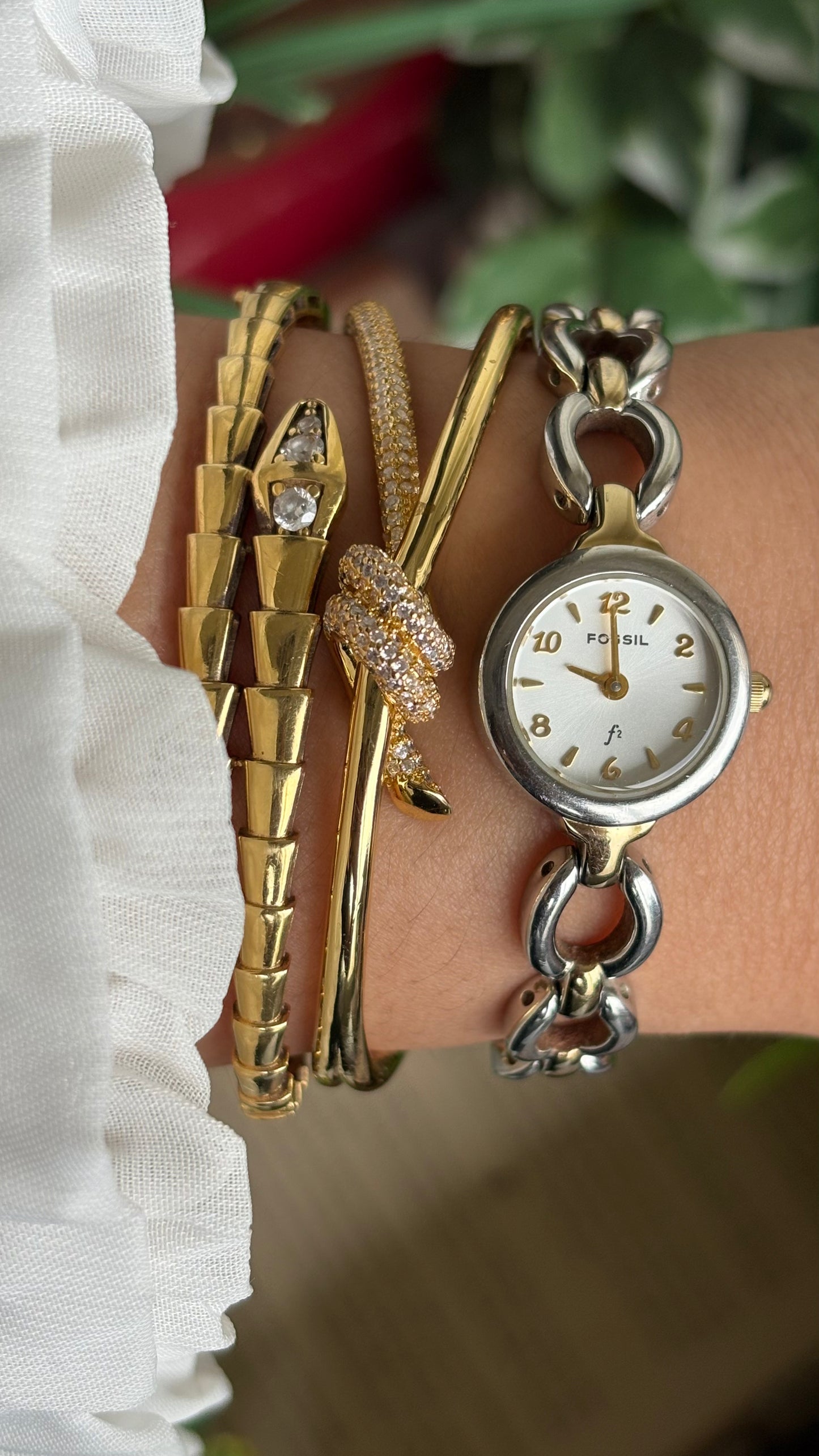 Vintage Fossil Watch in Two-Tone