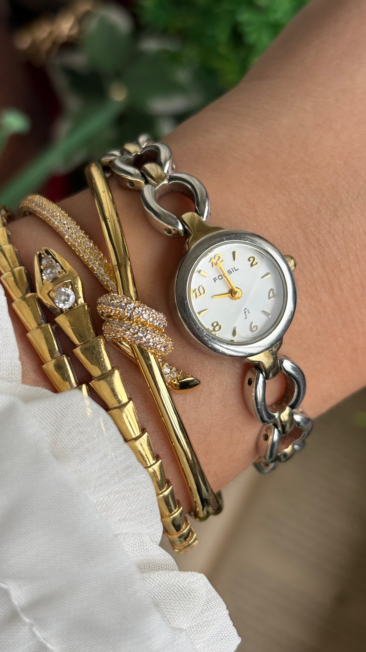 Vintage Fossil Watch in Two-Tone