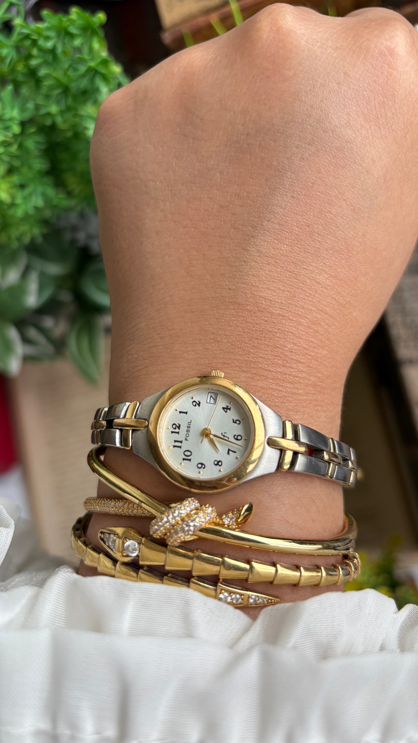 Vintage Fossil Watch in Two-Tone