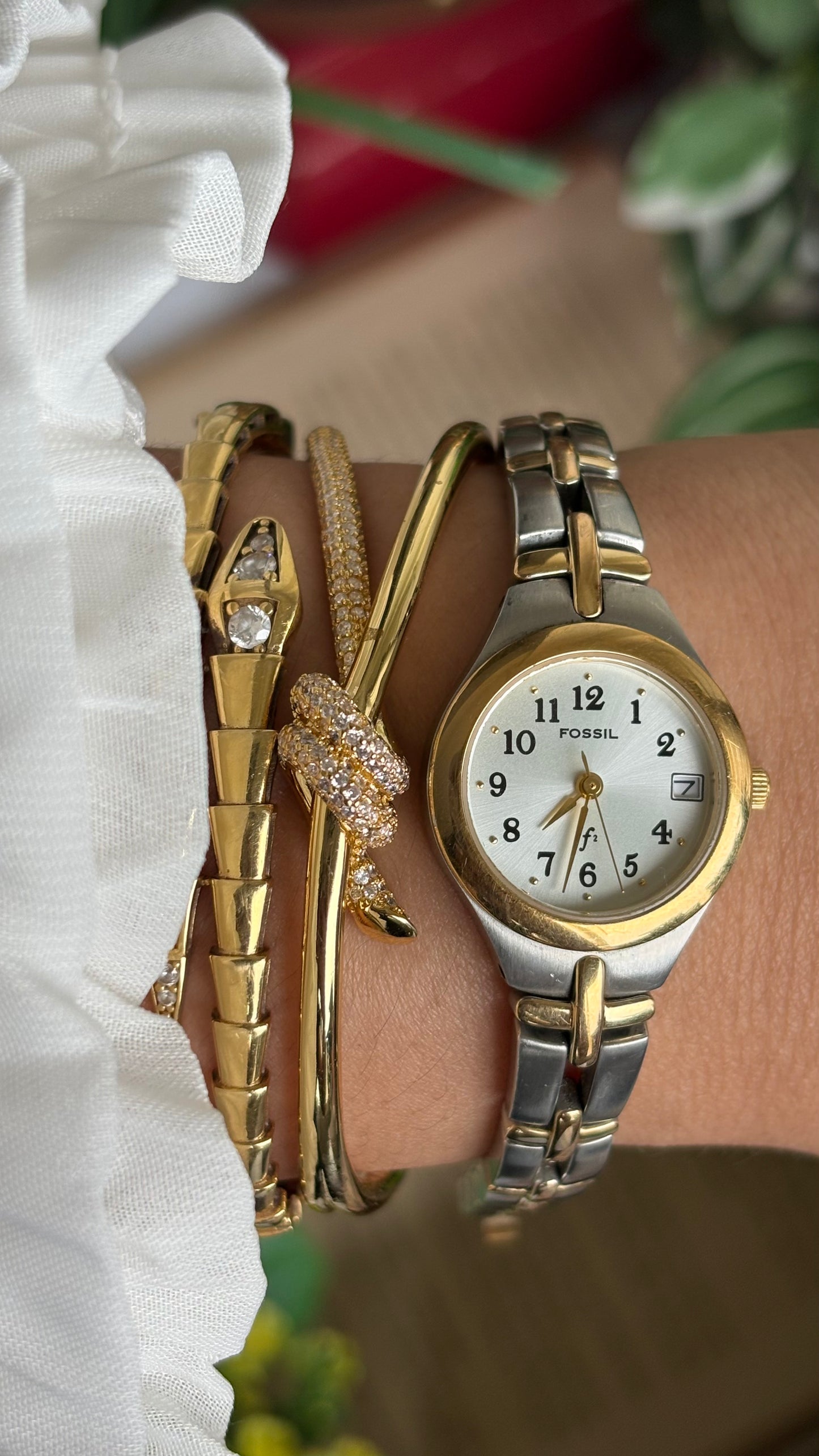 Vintage Fossil Watch in Two-Tone