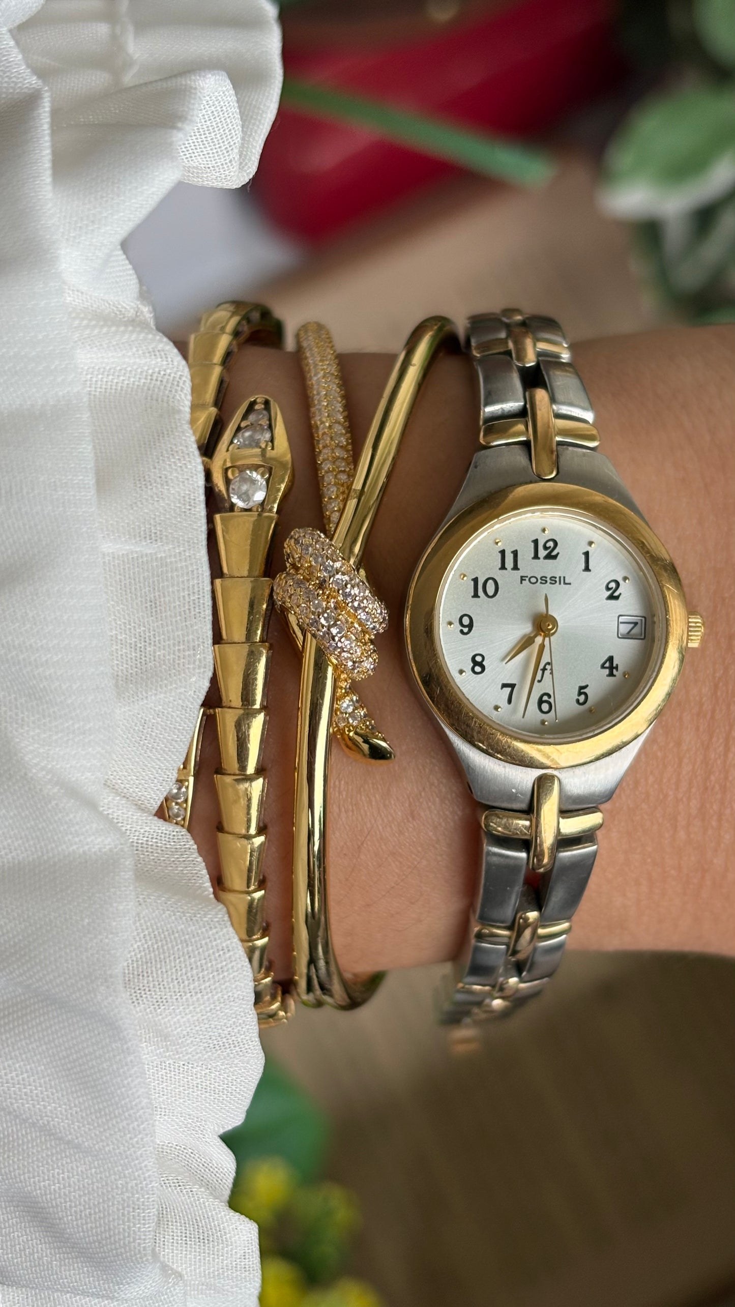 Vintage Fossil Watch in Two-Tone