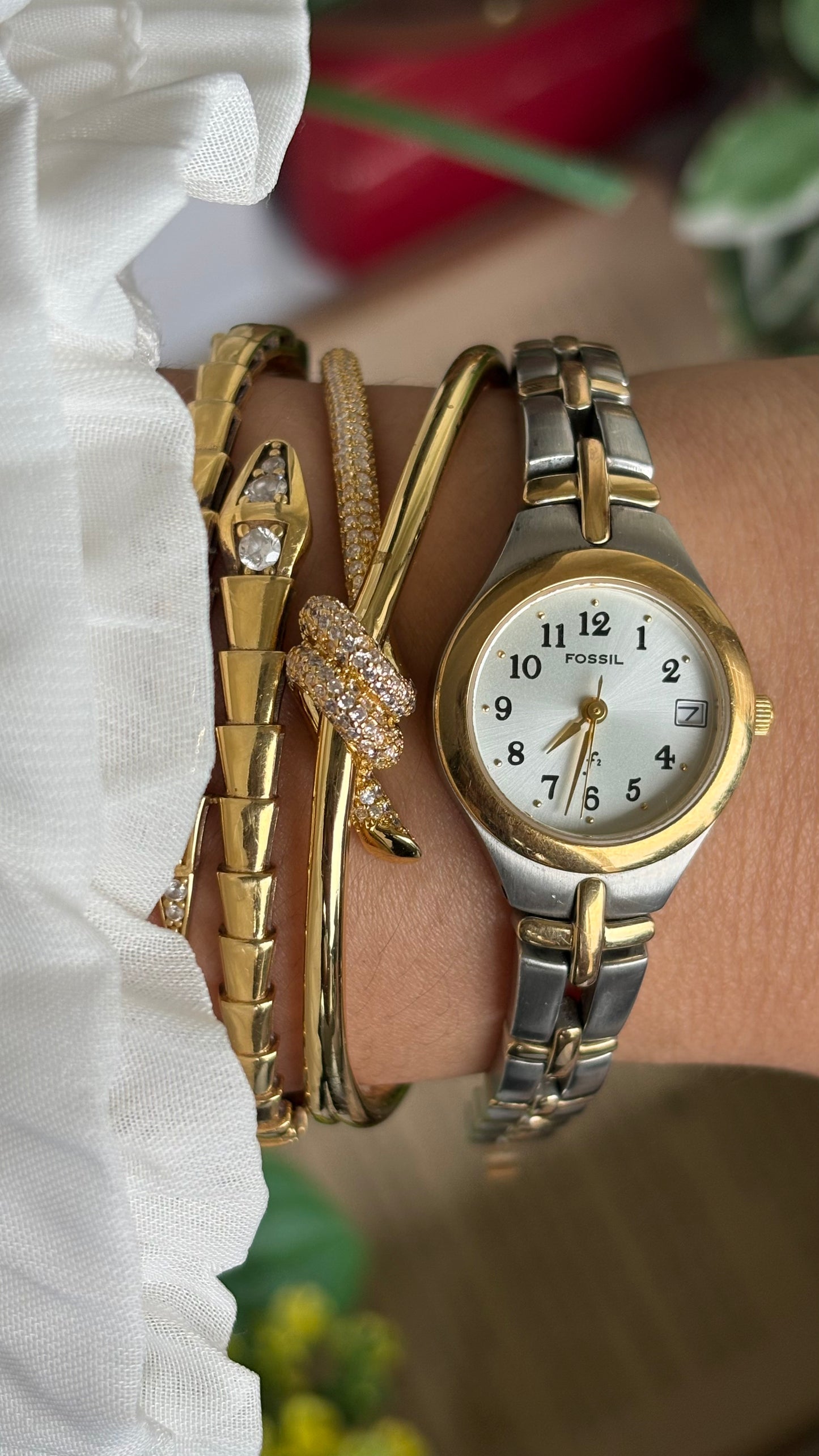 Vintage Fossil Watch in Two-Tone