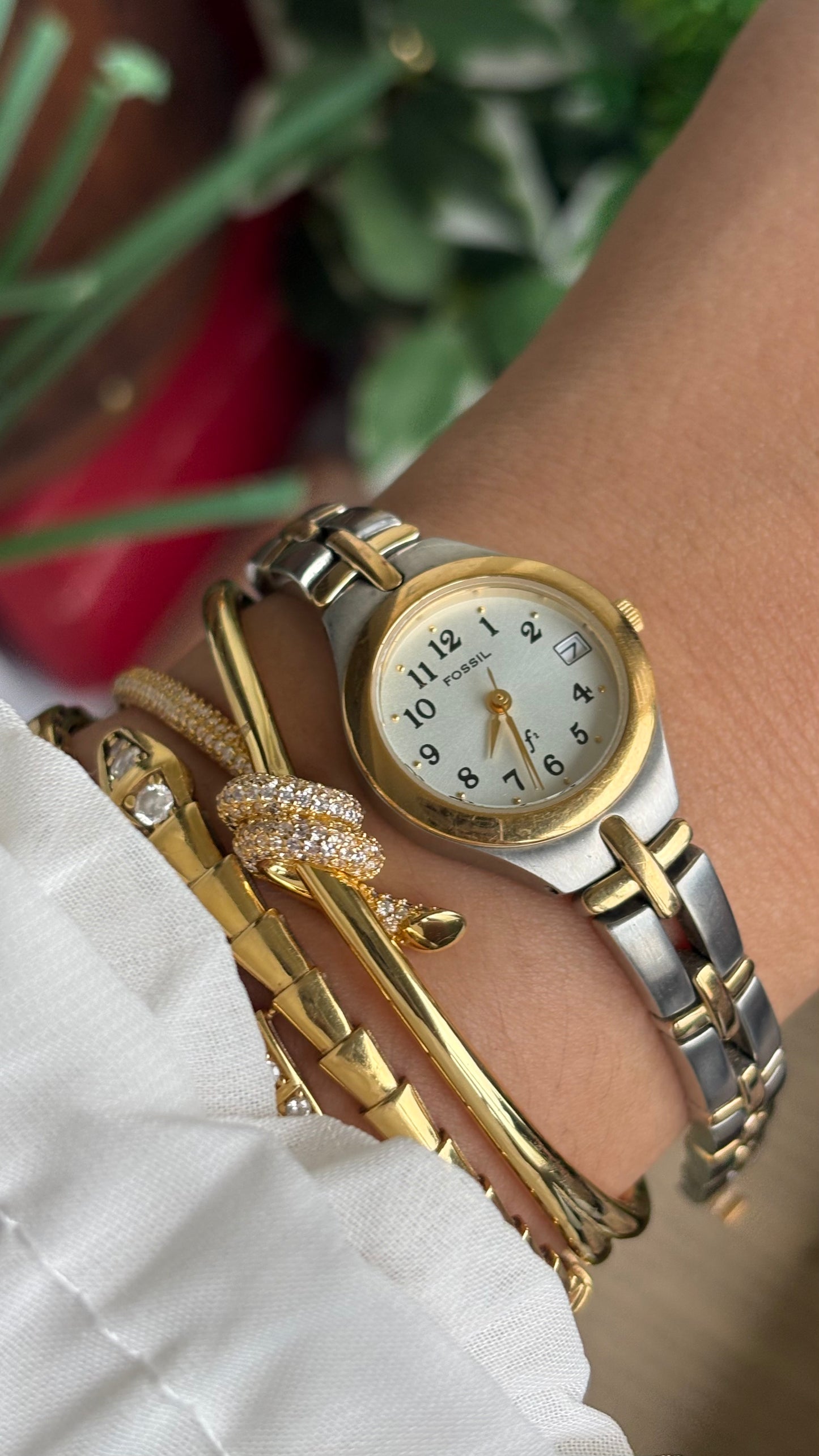 Vintage Fossil Watch in Two-Tone
