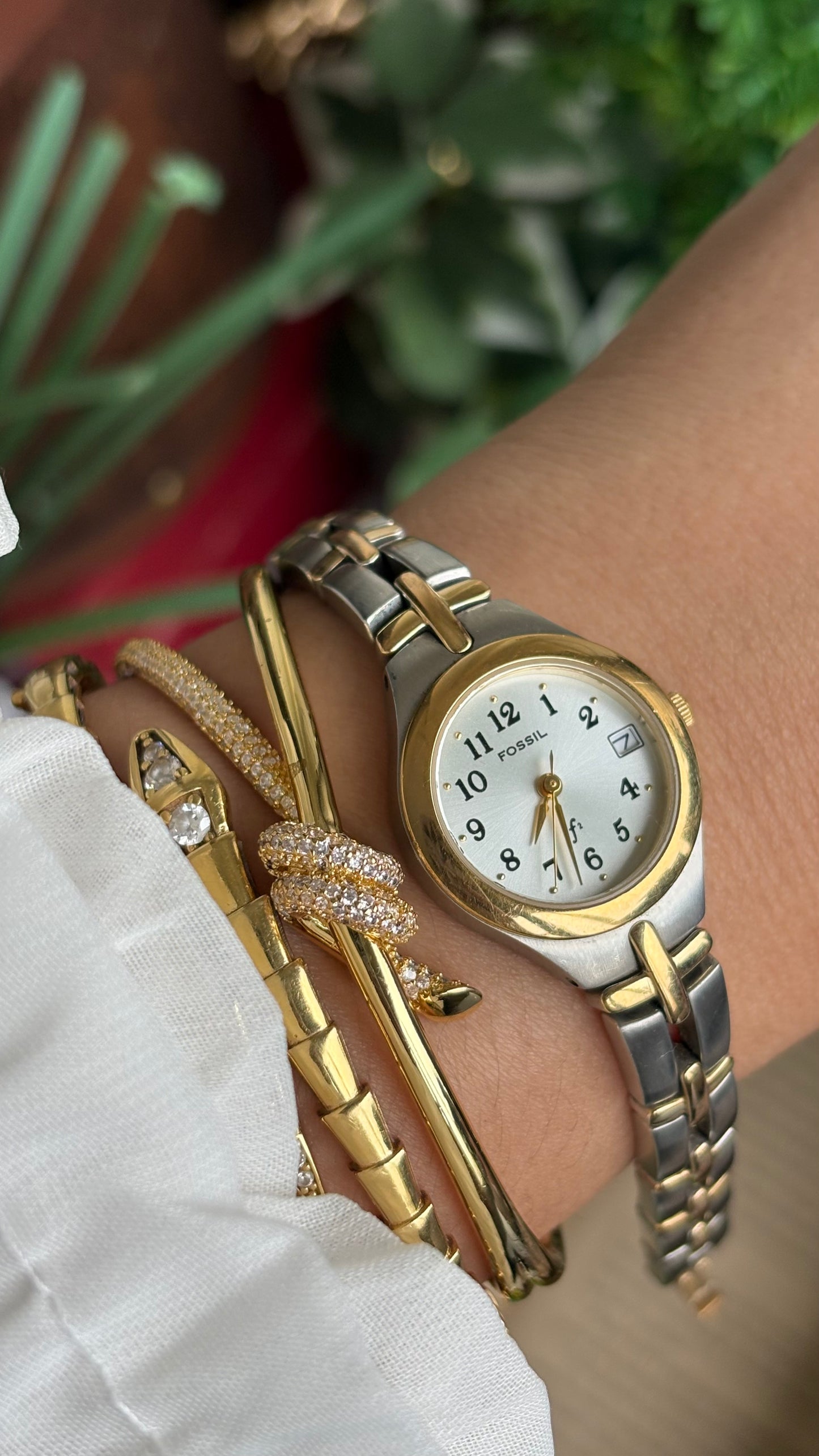 Vintage Fossil Watch in Two-Tone