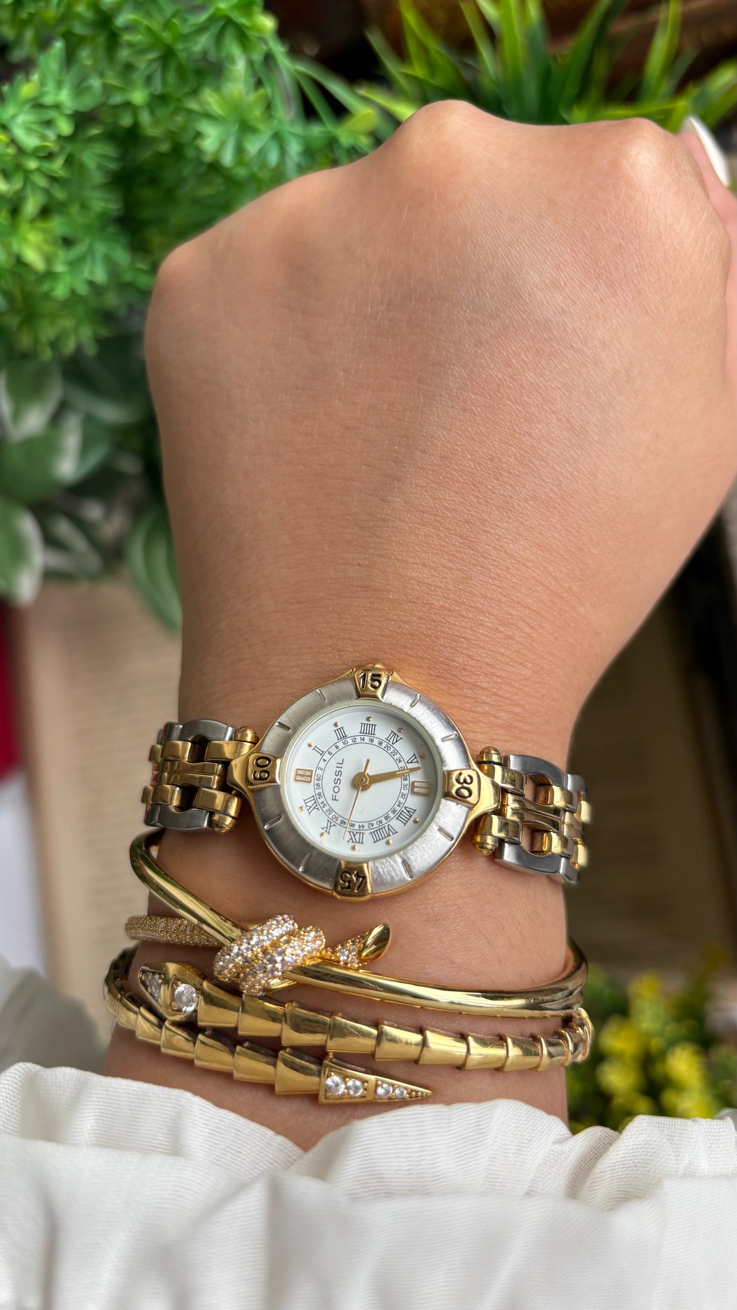 Vintage Fossil Watch in Two-Tone