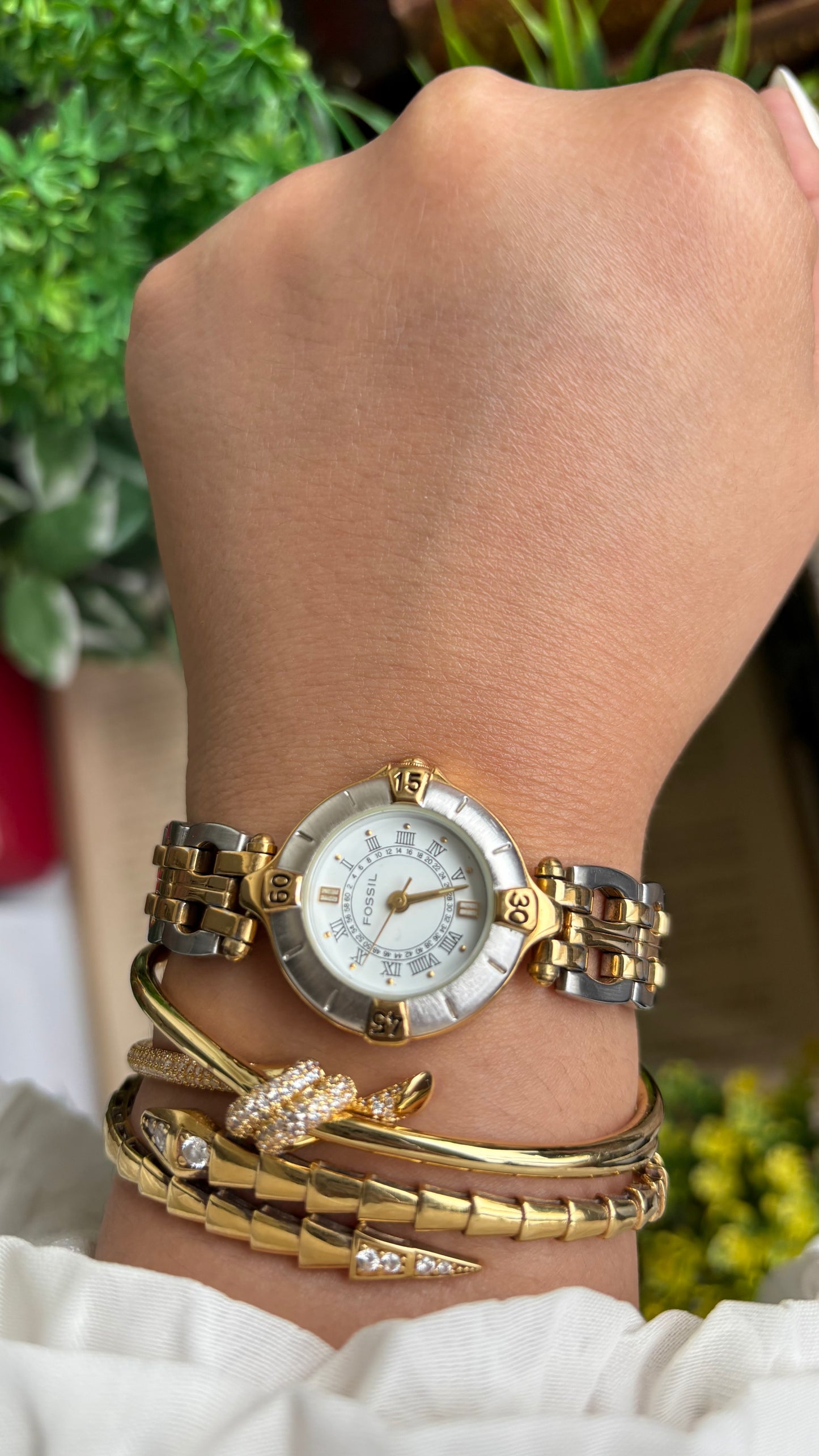Vintage Fossil Watch in Two-Tone