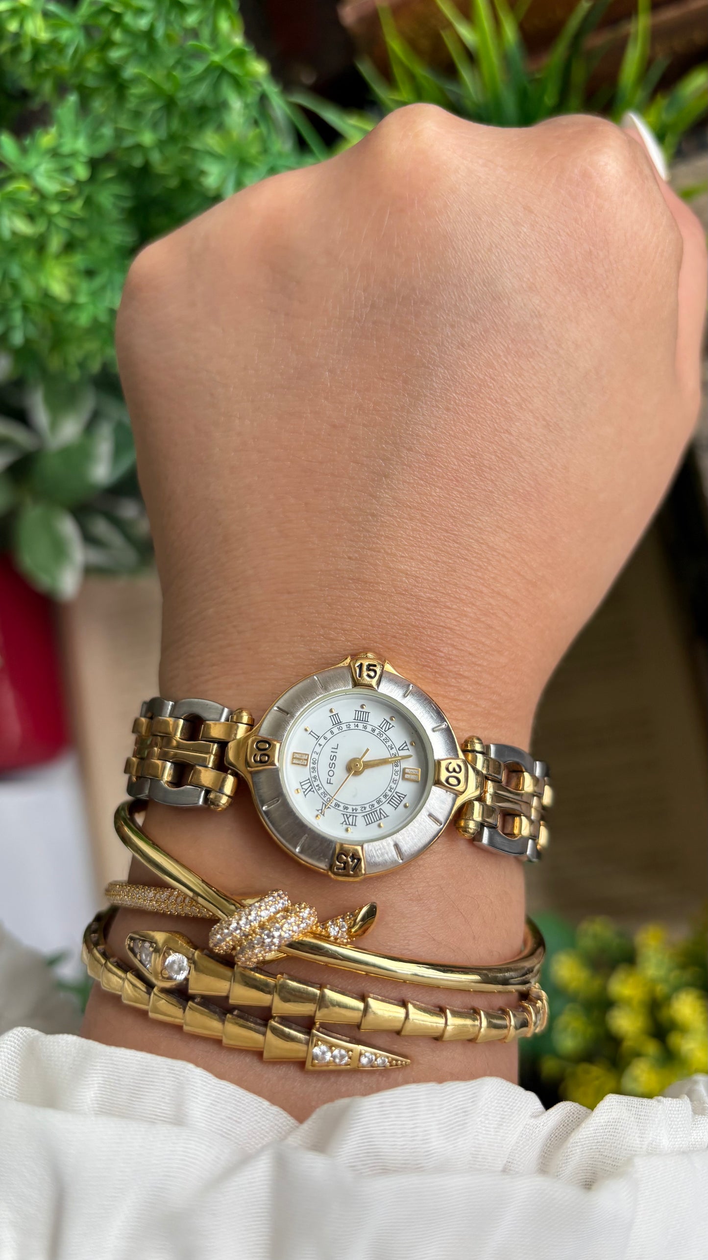 Vintage Fossil Watch in Two-Tone