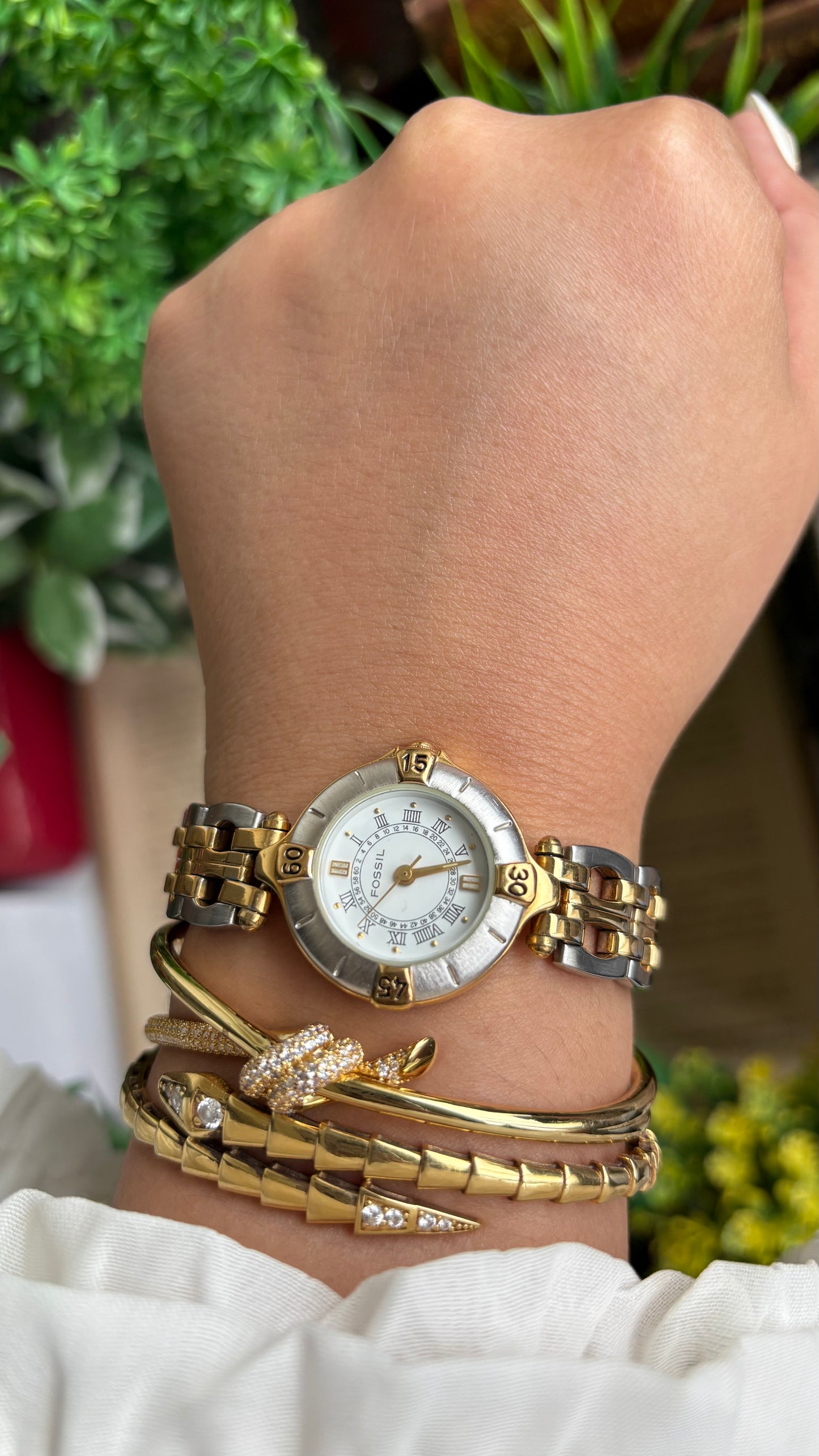 Vintage Fossil Watch in Two-Tone