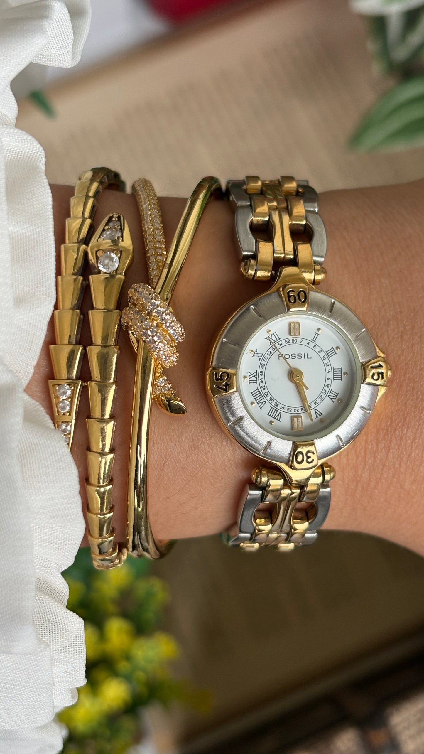 Vintage Fossil Watch in Two-Tone
