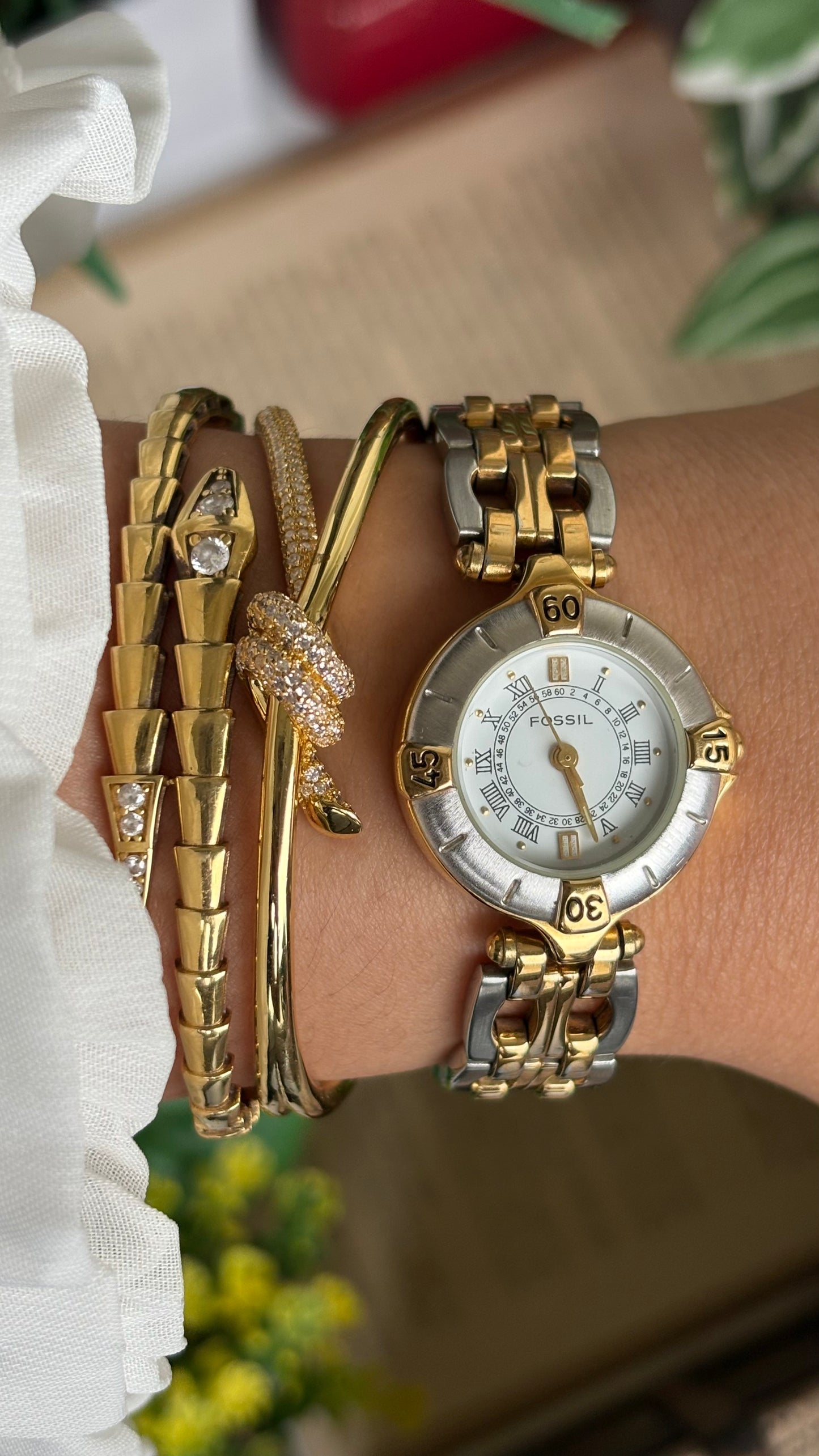 Vintage Fossil Watch in Two-Tone