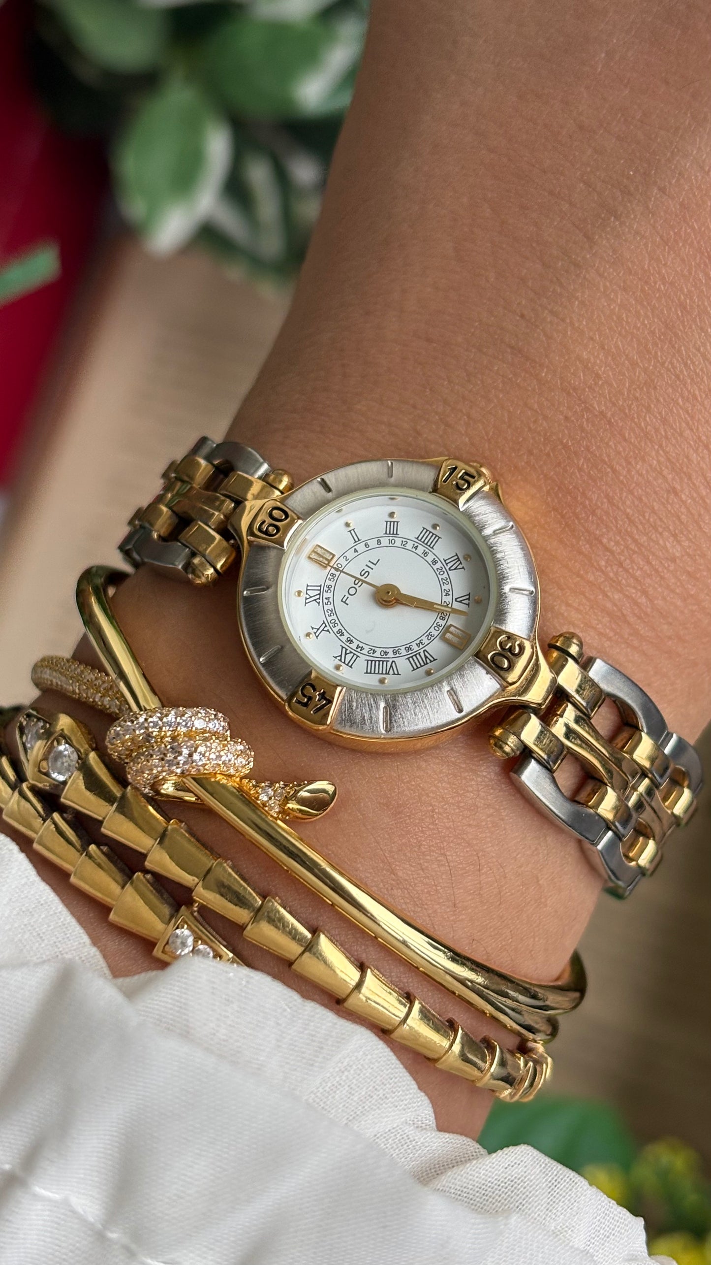 Vintage Fossil Watch in Two-Tone